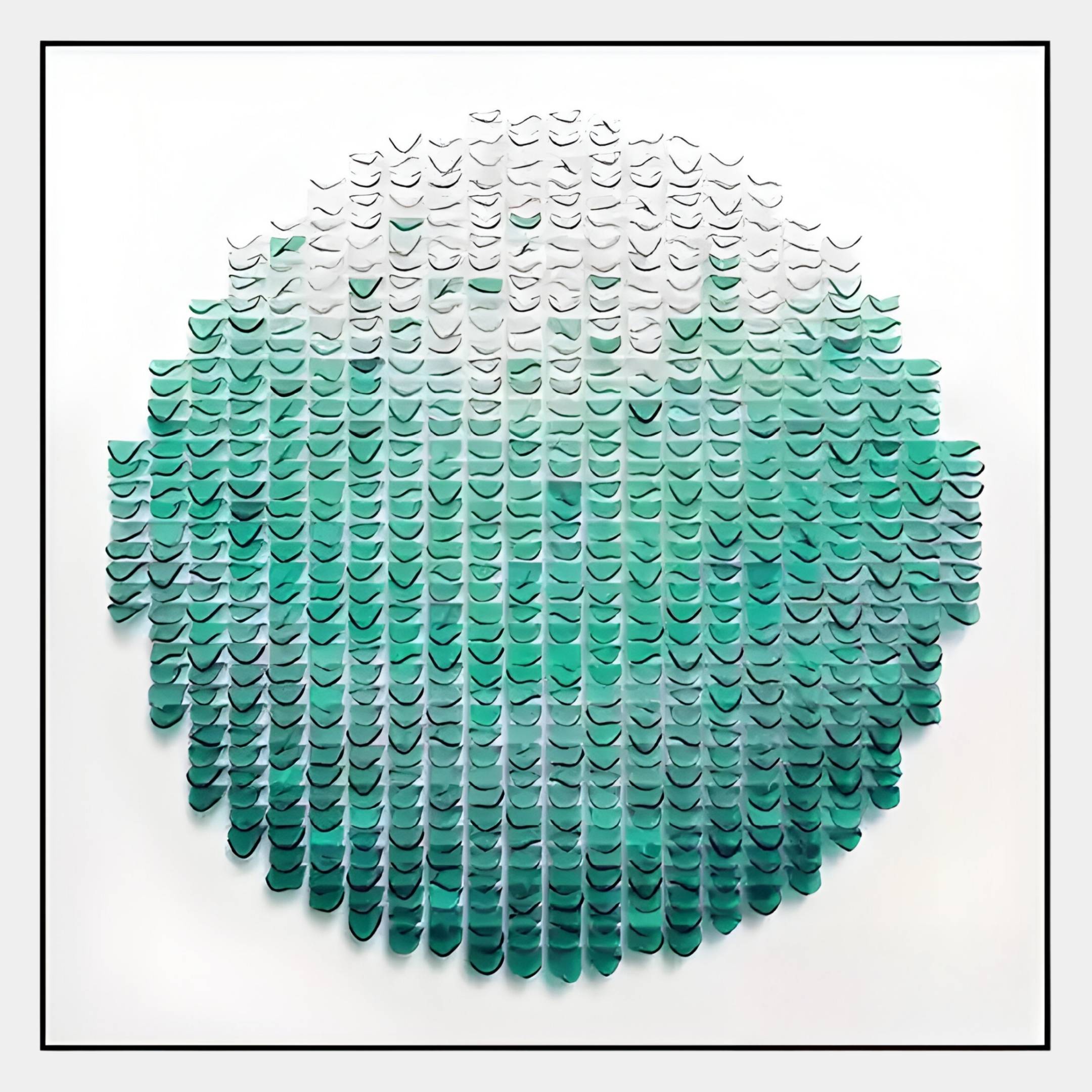 Montava Teal Gradient Round Acrylic 3D Wall Art