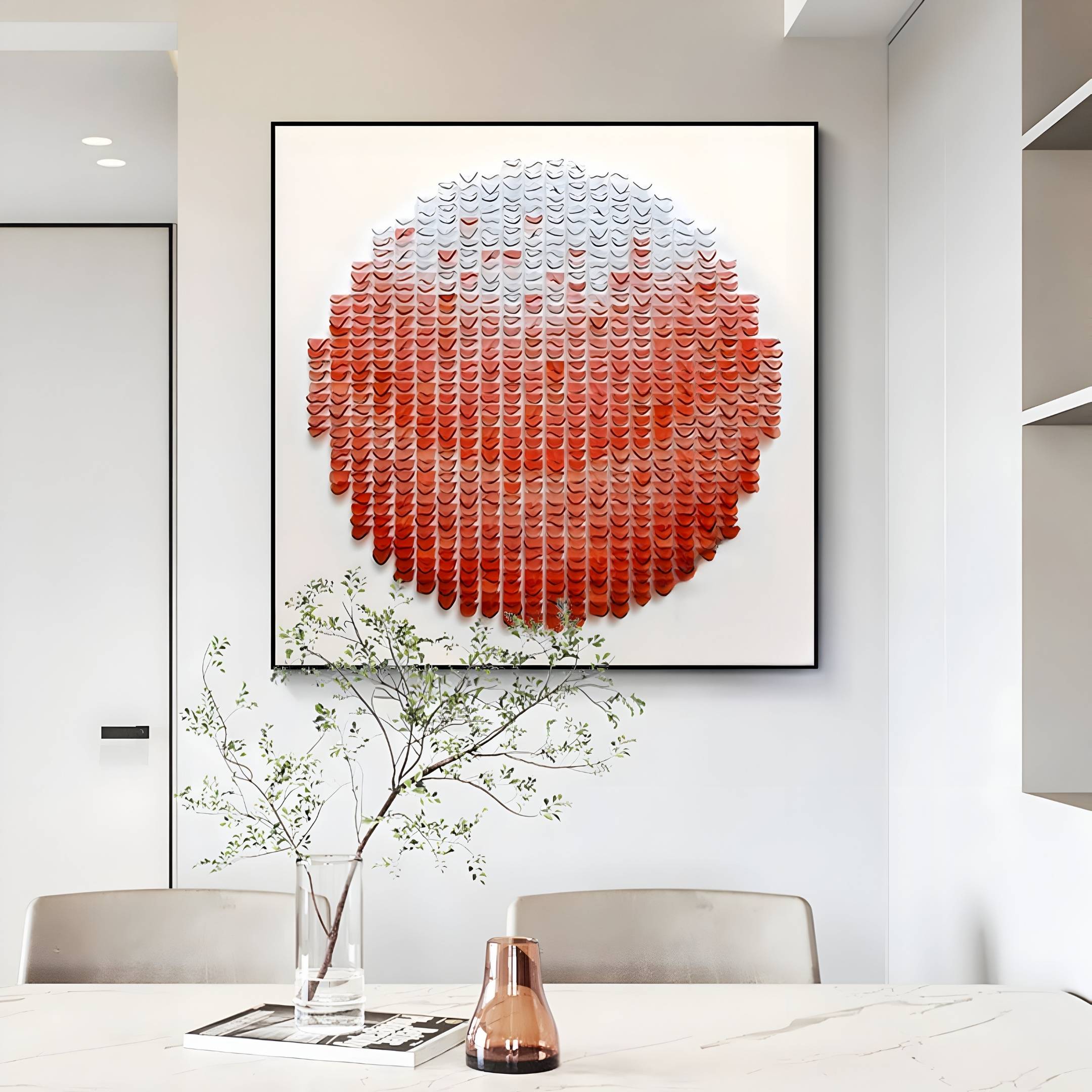 Montava Rose Red Gradient Round Acrylic 3D Wall Art