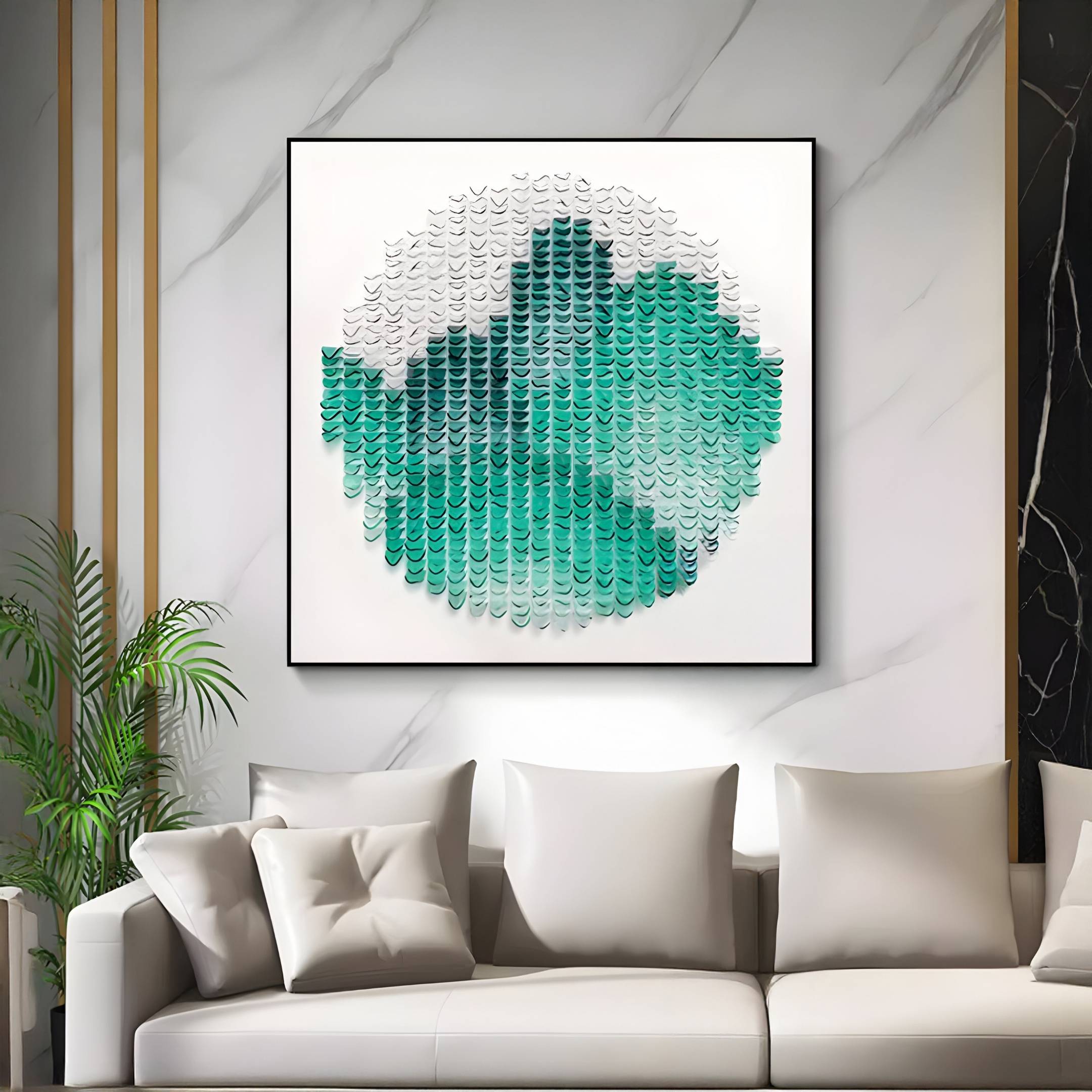 Montava Green Mountain Round Acrylic 3D Wall Art