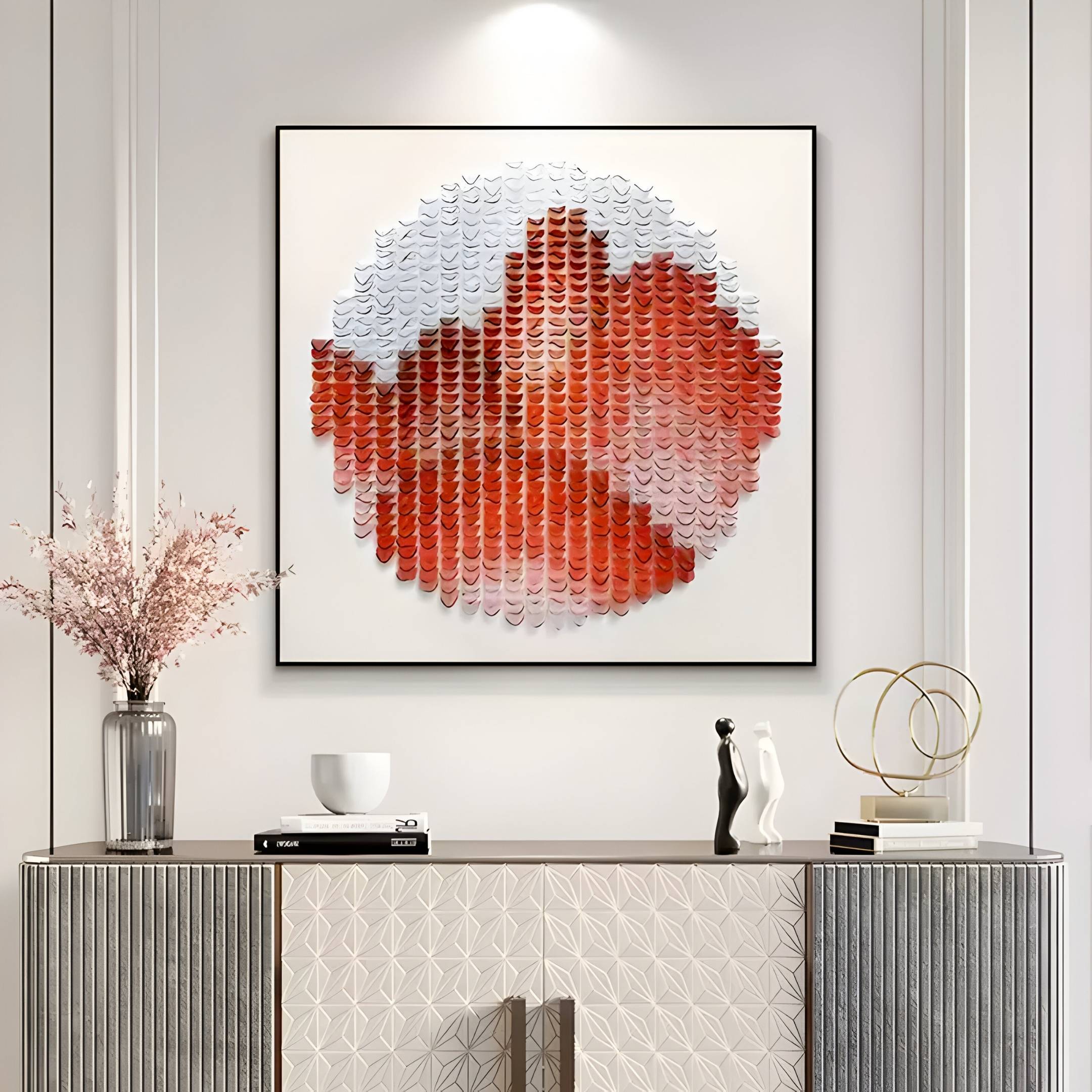 Montava Red Mountain Round Acrylic 3D Wall Art