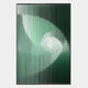 Cyclastra Green II Optical Spiral Acrylic 3D Wall Art by Giant Sculptures features vertical ridges over a green gradient and a central white spiral, creating optical depth—perfect for contemporary decor.
