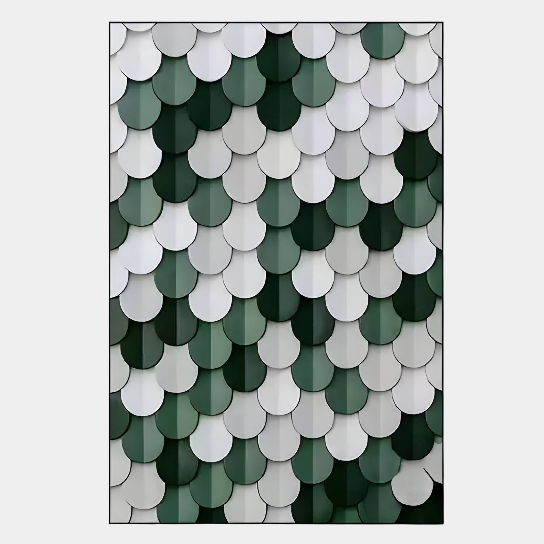 Scalara Deep Green & White Vertical Acrylic 3D Wall Art