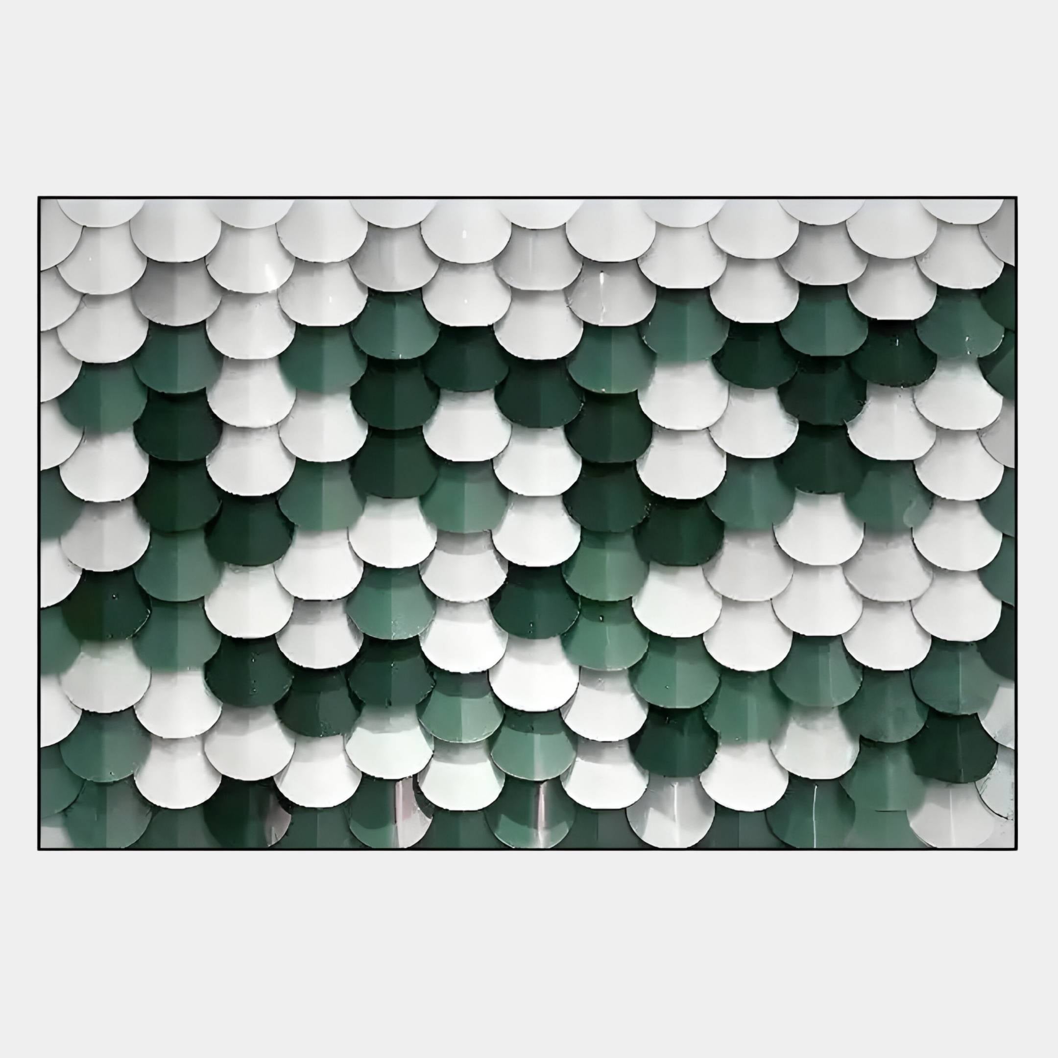 Scalara Deep Green & White Acrylic 3D Wall Art