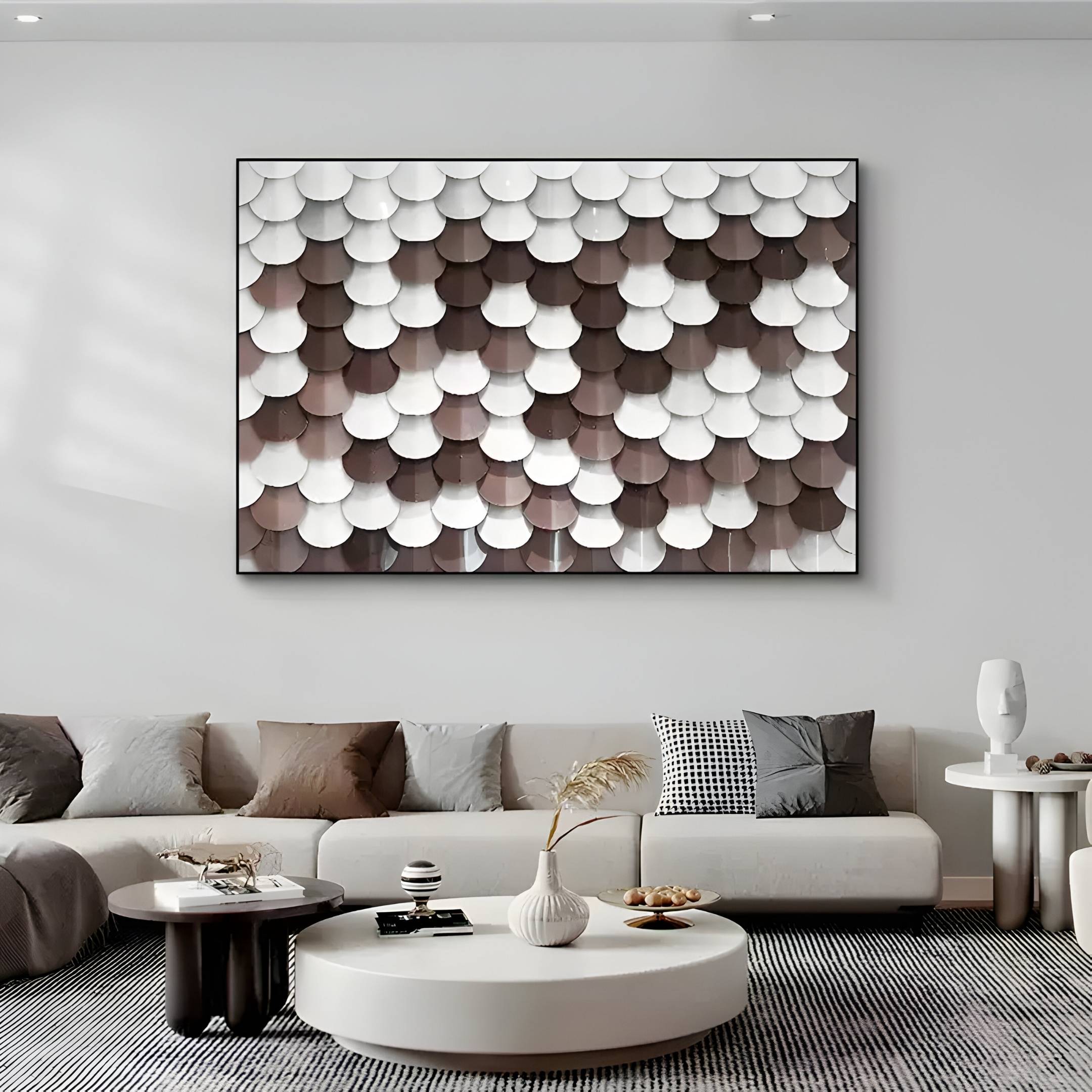 Scalara Brown & White Acrylic 3D Wall Art