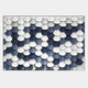 The Scalara Navy & White Acrylic 3D Wall Art by Giant Sculptures features overlapping circular tiles in navy, white, and gray for a modern, scale-like effect—ideal as contemporary wall decor or striking wall art.