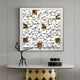 Lucida Gold & White Acrylic Square Framed 3D Wall Art