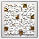 Lucida Gold & White Acrylic Square Framed 3D Wall Art