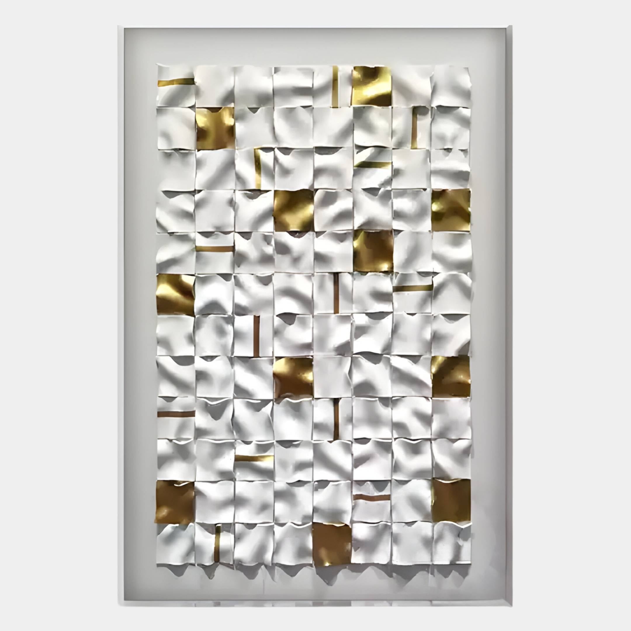 Lucida Gold & White Vertical Acrylic 3D Wall Art