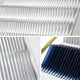 Striara White & Cobalt Flow Stripe Acrylic 3D Wall Art