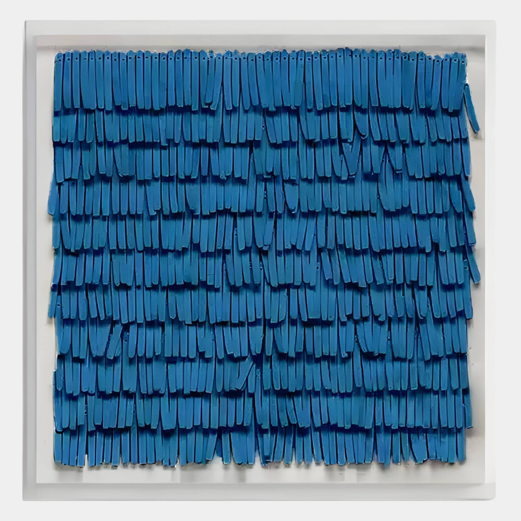 Frondra Blue Layered Leather & Acrylic 3D Wall Art