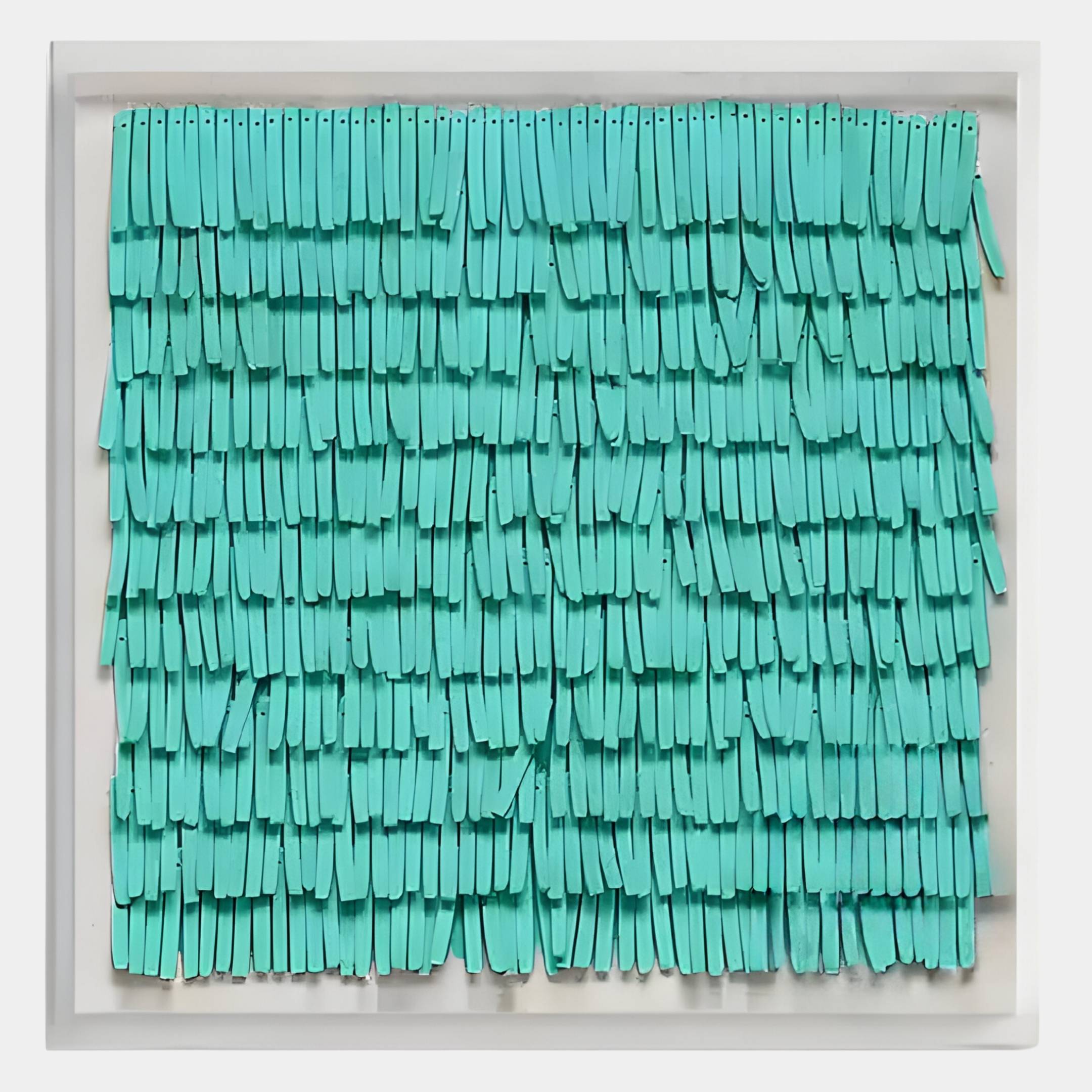 Frondra Aqua Layered Leather & Acrylic 3D Wall Art