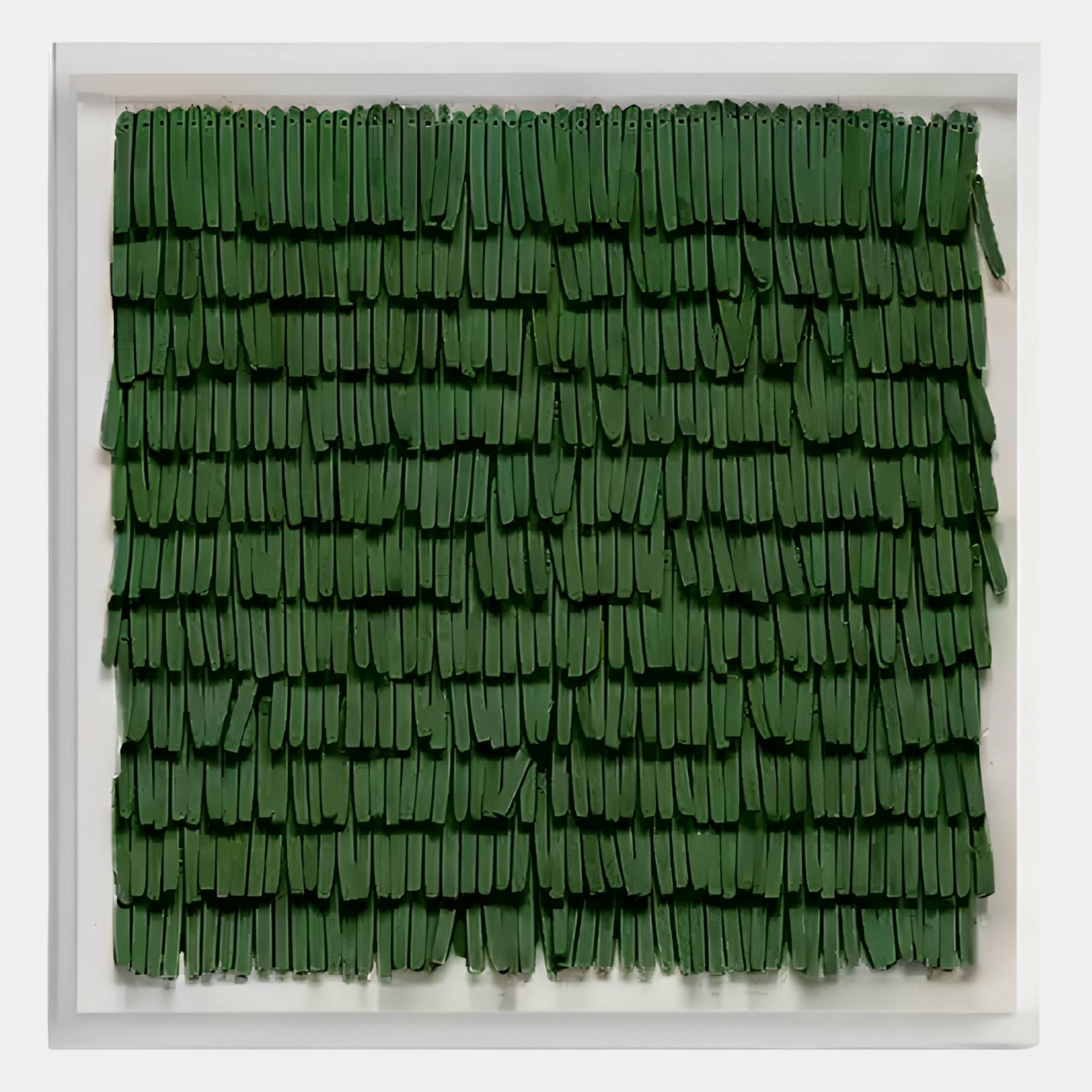 Frondra Green Layered Leather & Acrylic 3D Wall Art