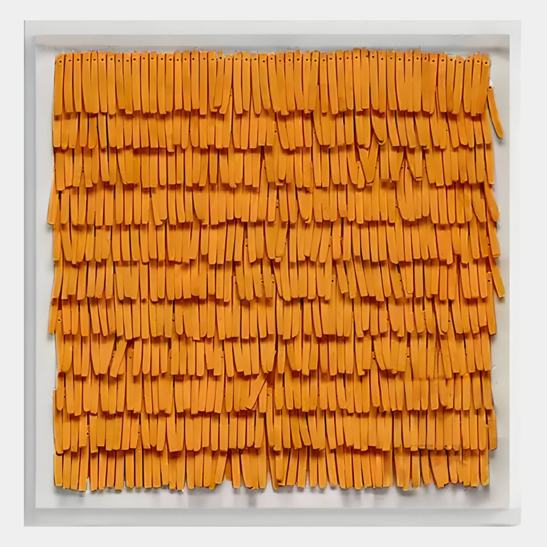 Frondra Orange Layered Leather & Acrylic 3D Wall Art