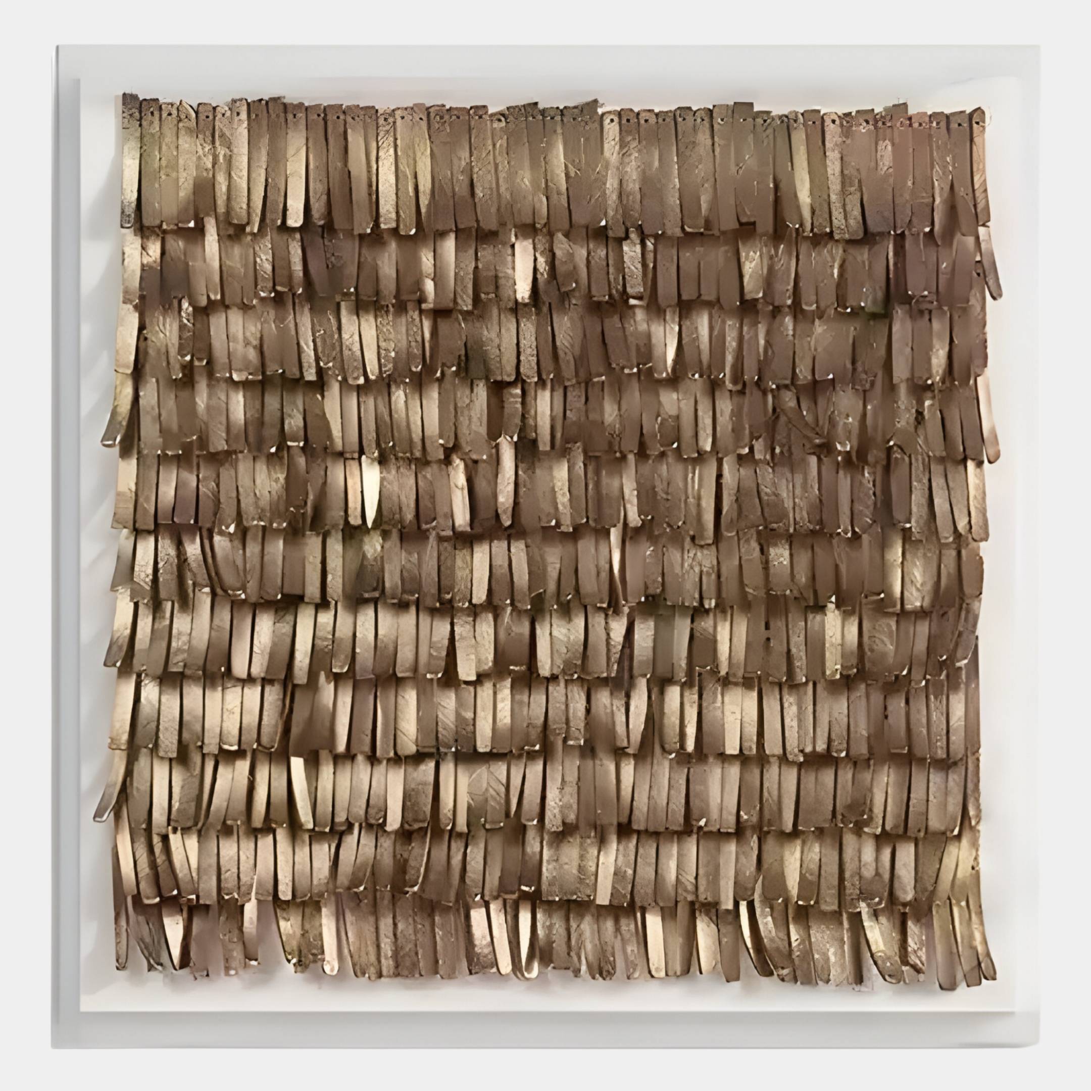 Frondra Bronze Layered Leather & Acrylic 3D Wall Art