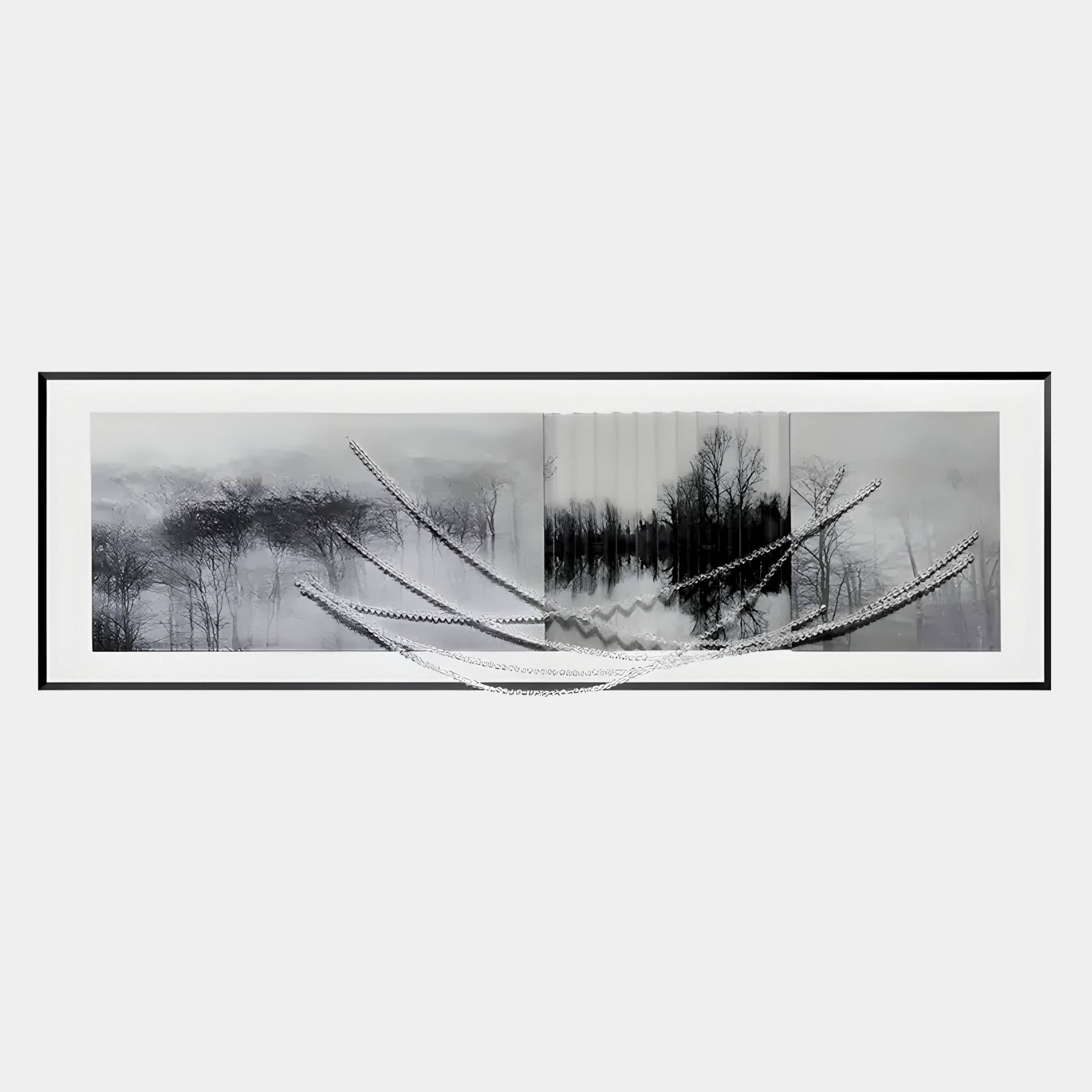 Mistara Monochrome Forest Acrylic & Crystal Beads 3D Wall Art