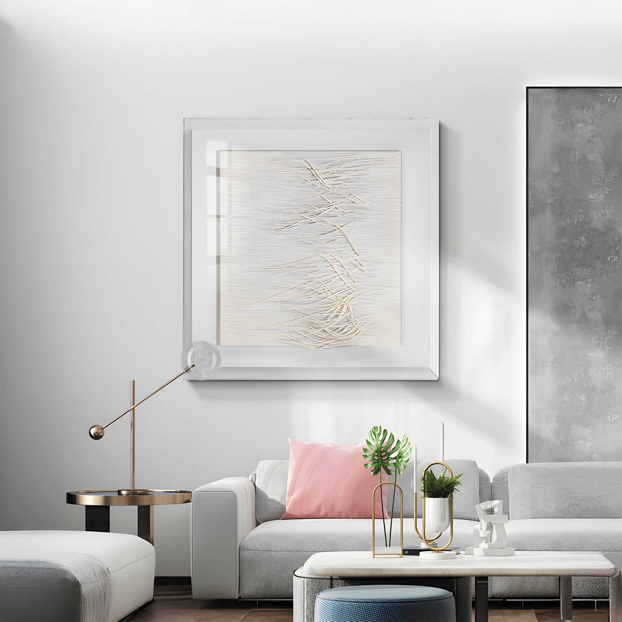 Lineora Layered Cream Paper & Acrylic 3D Wall Art