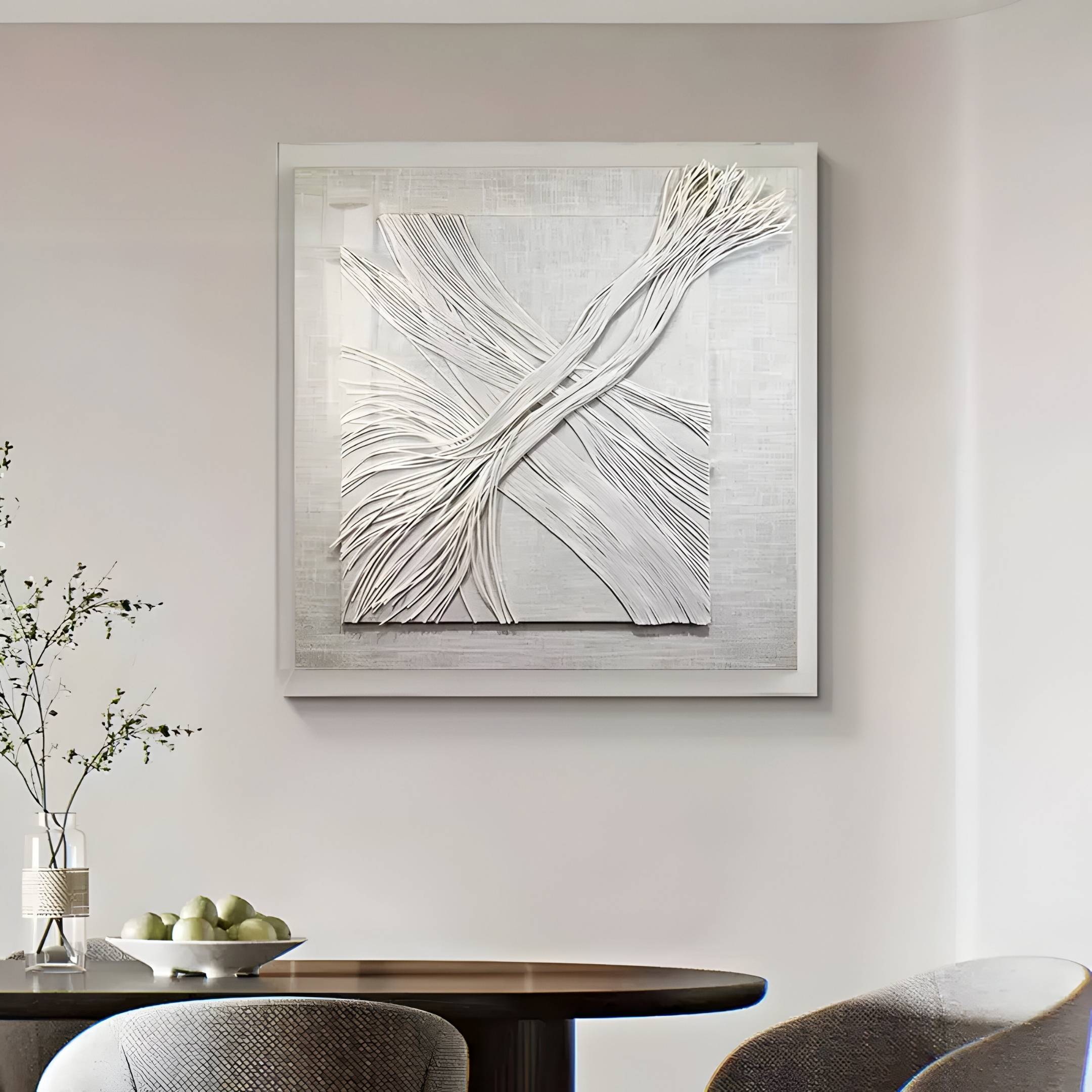 Lineora Cross Weave Cream Paper & Acrylic 3D Wall Art