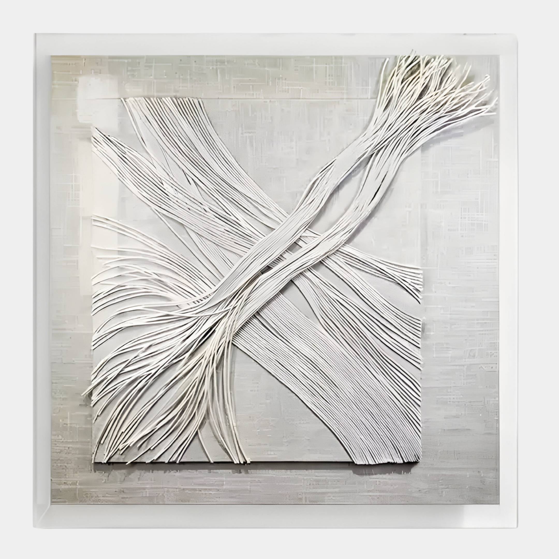 Lineora Cross Weave Cream Paper & Acrylic 3D Wall Art