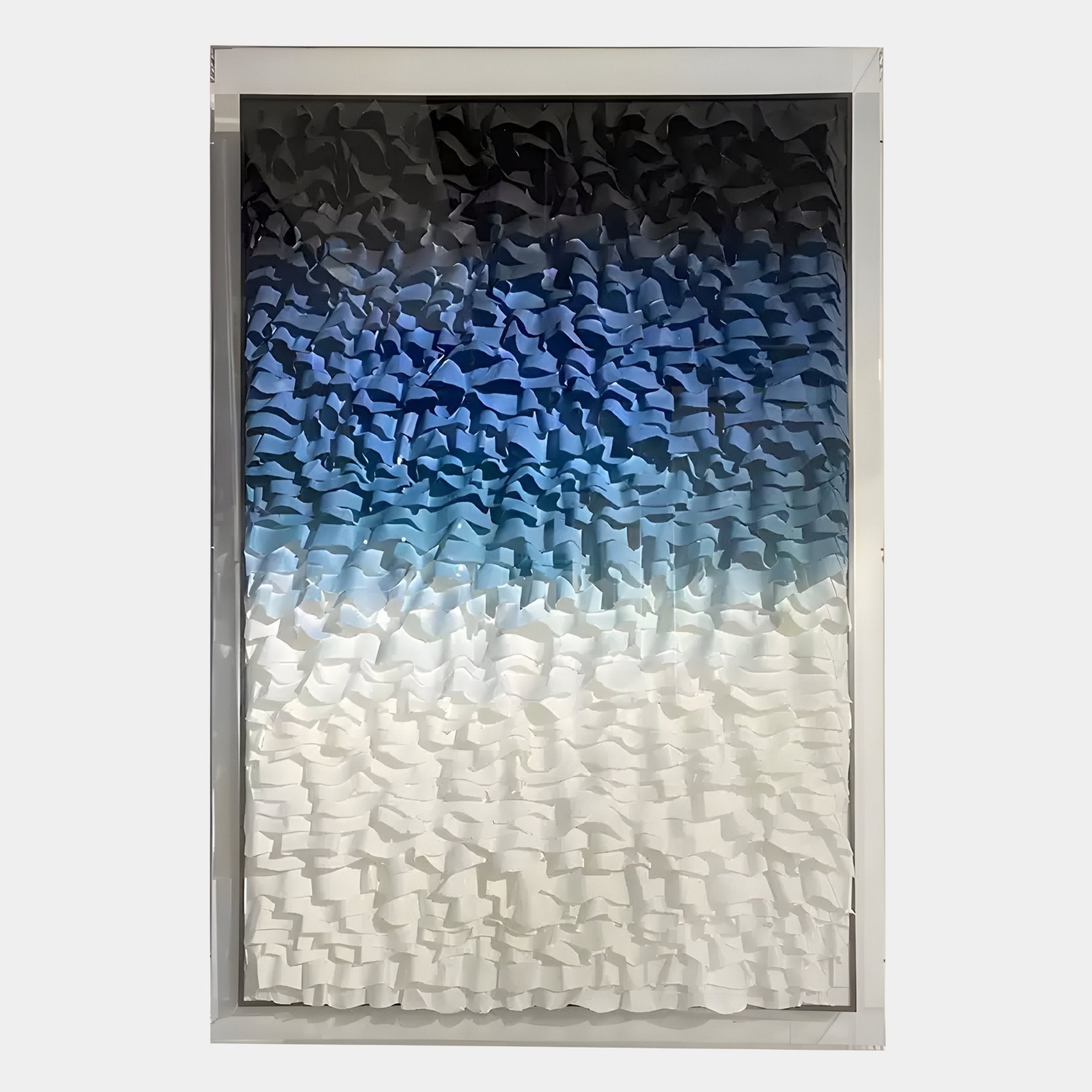 Vistra Navy & Sky Blue Ombre Ruffled 3D Paper Wall Art