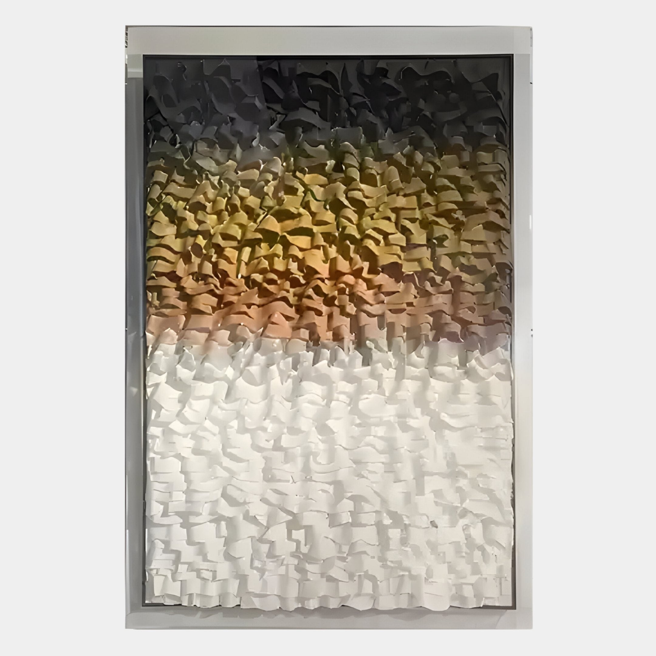 Vistra Black, Amber & White Ombre Ruffled 3D Paper Wall Art