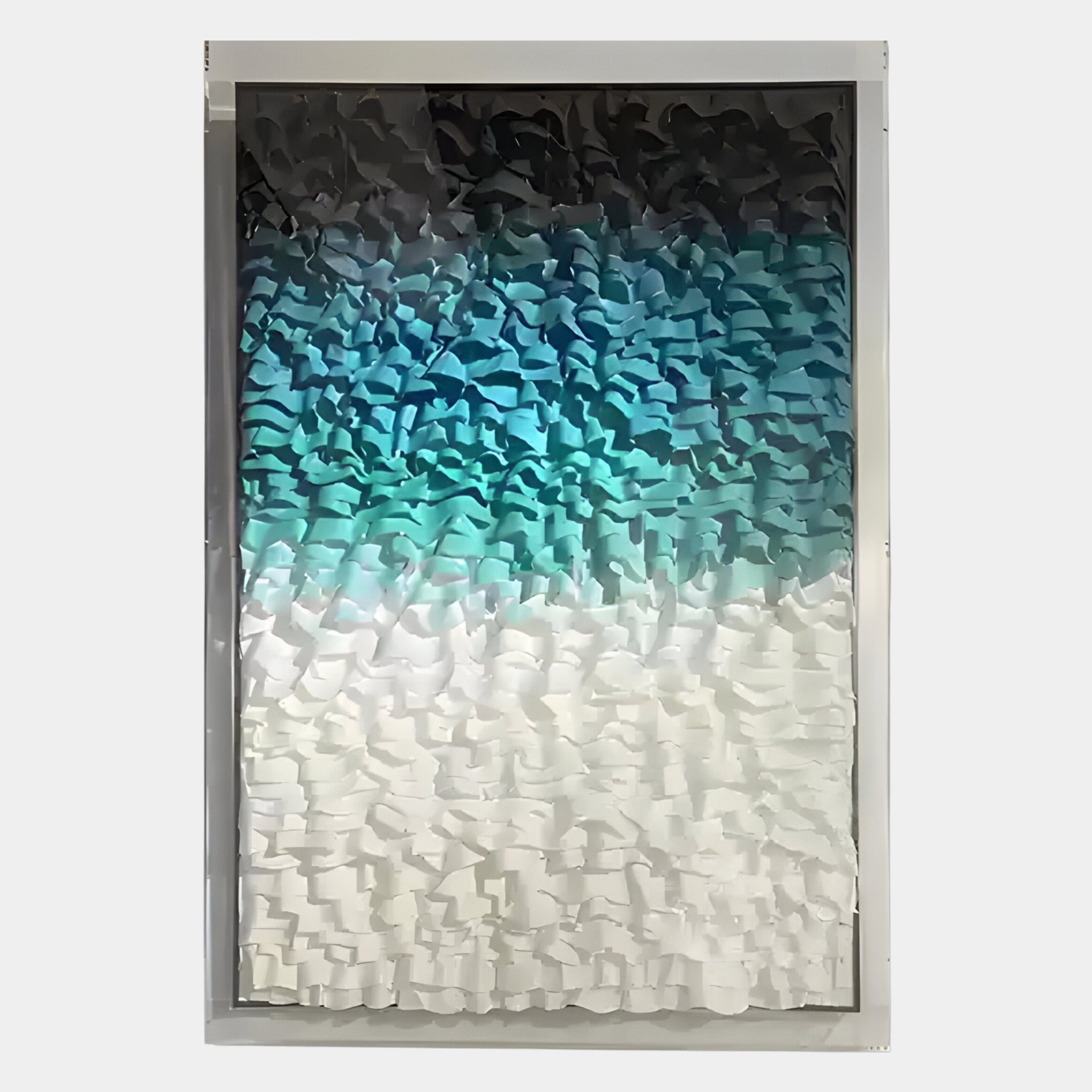 Vistra Black, Blue & White Ombre Ruffled 3D Paper Wall Art