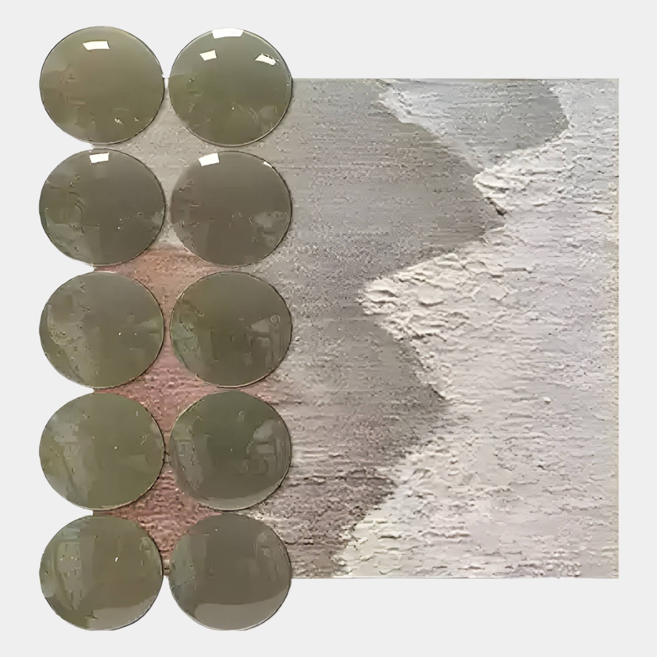 Tidelune Sand Grey Acrylic Disc & Coastal Relief 3D Wall Art