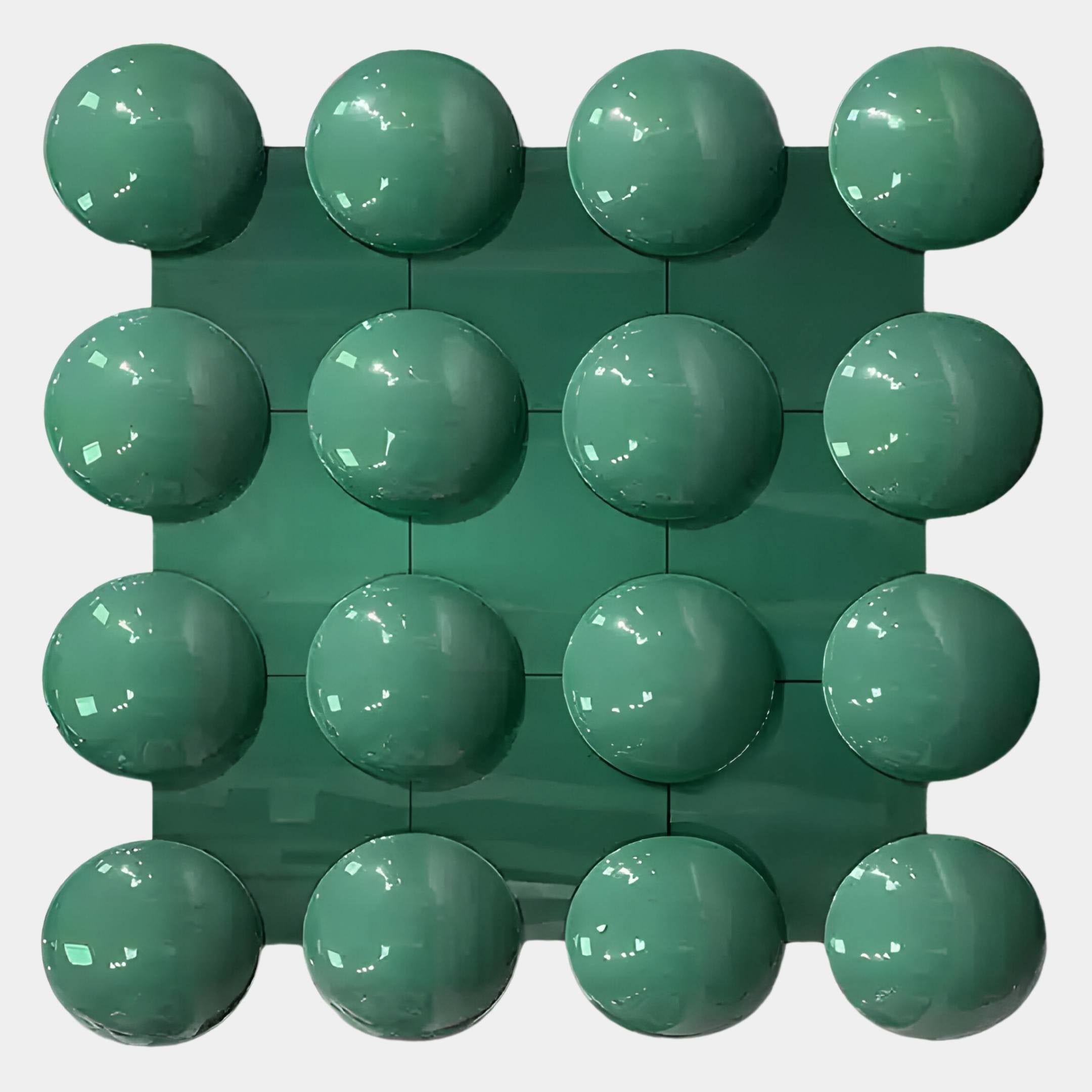 Orbessa Green Bubble Grid Square Acrylic 3D Wall Art