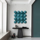 Orbessa Teal Bubble Grid Square Acrylic 3D Wall Art