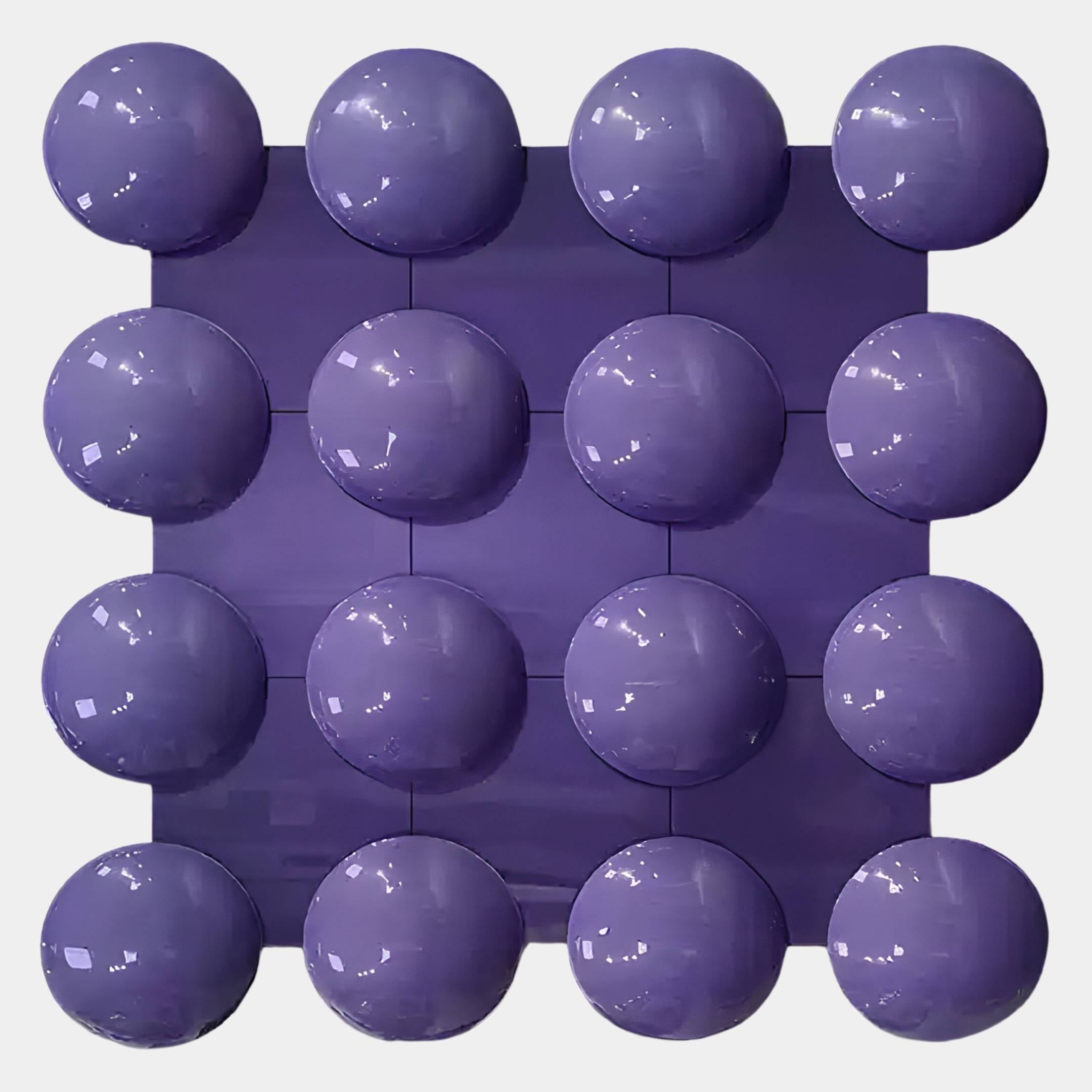 Orbessa Violet Bubble Grid Square Acrylic 3D Wall Art