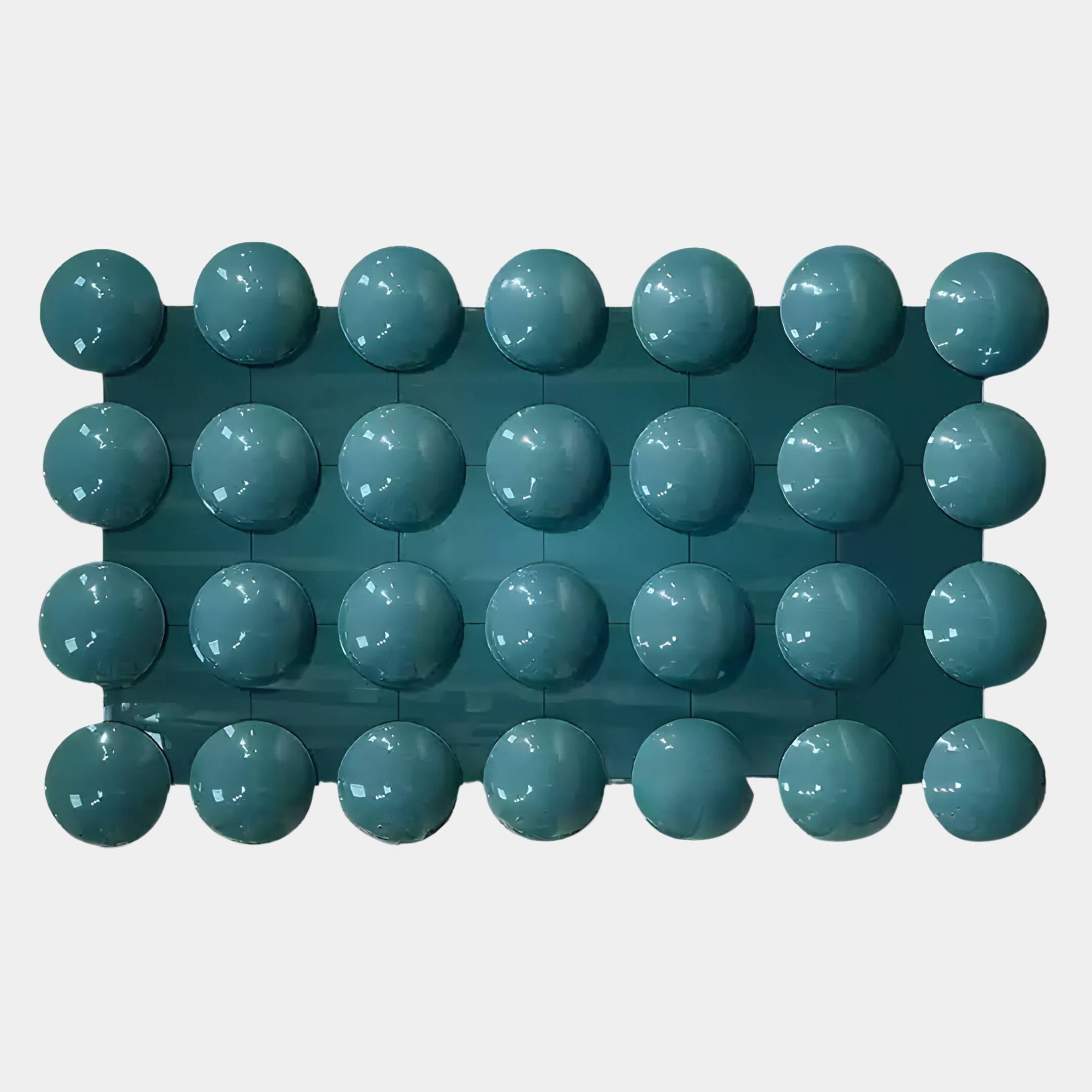 Orbessa Teal Bubble Grid Linear Acrylic 3D Wall Art