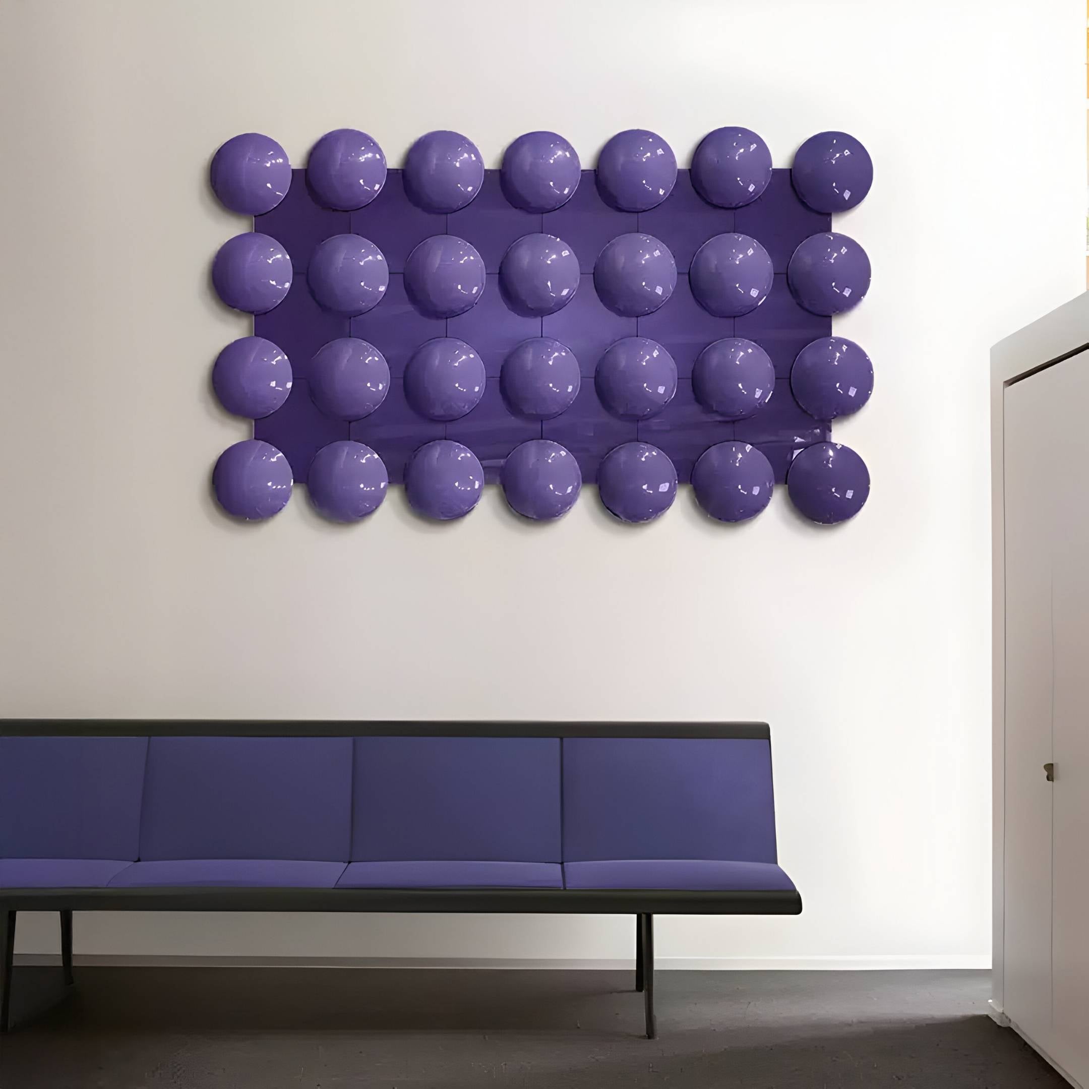 Orbessa Violet Bubble Grid Linear Acrylic 3D Wall Art