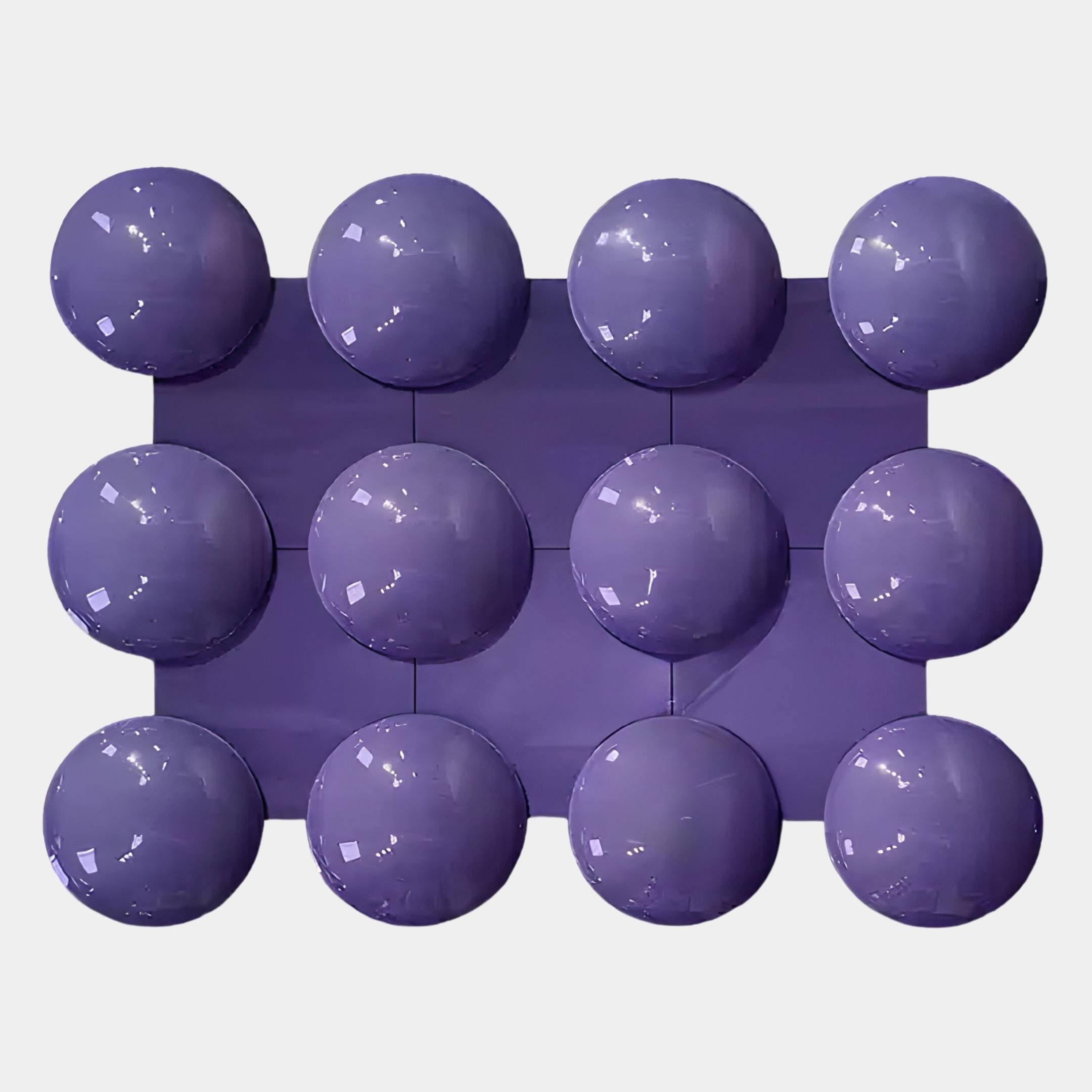 Orbessa Violet Bubble Grid Rectangle Acrylic 3D Wall Art
