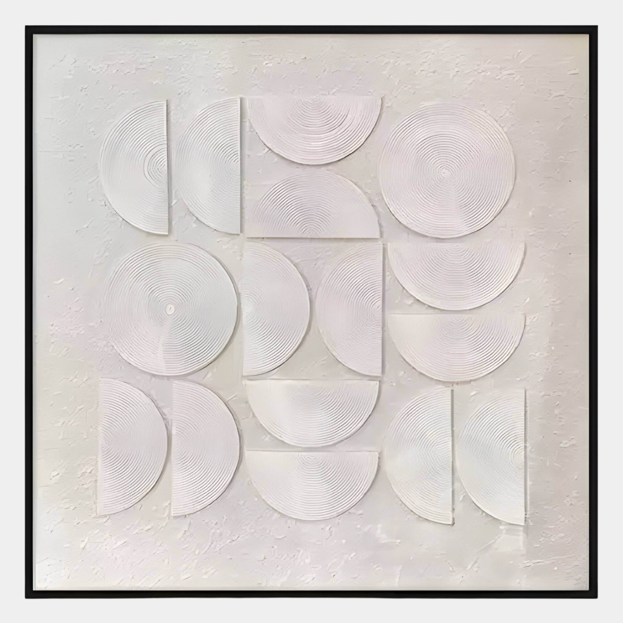 Sonique Cream Geometric Wood Relief 3D Wall Art
