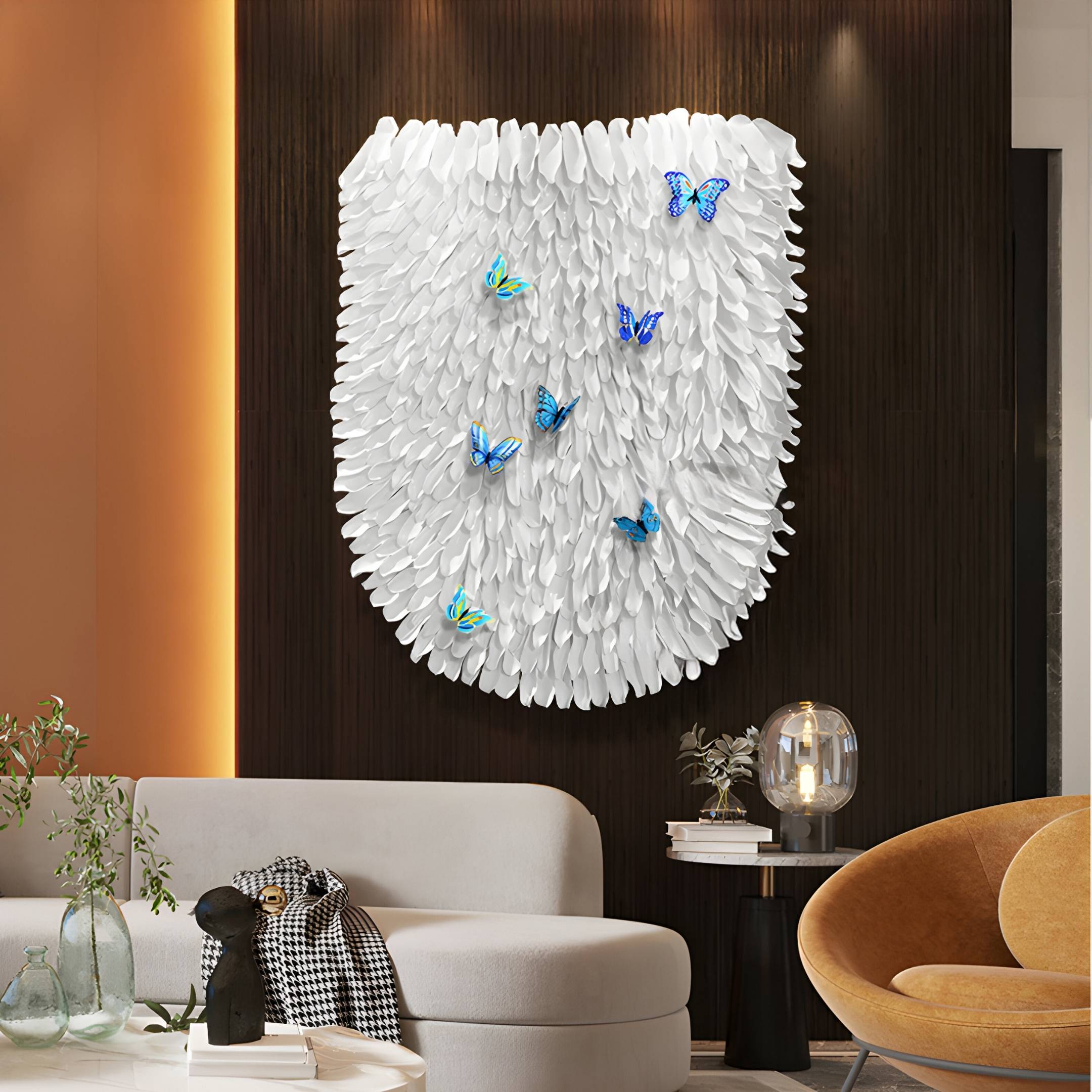 Papillara Blue Butterfly Feathered Acrylic 3D Wall Art