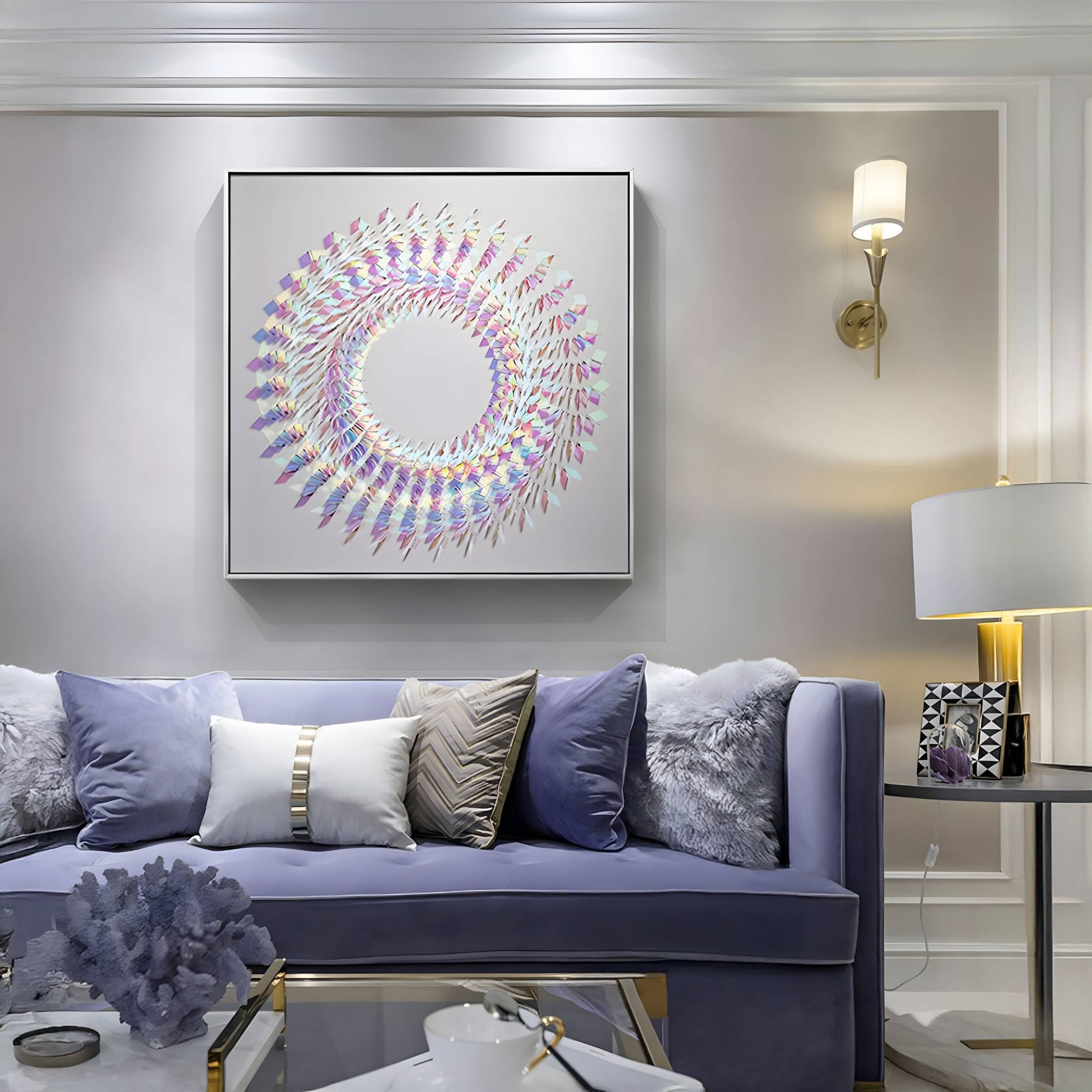 Lumira Iridescent Circular Acrylic 3D Wall Art
