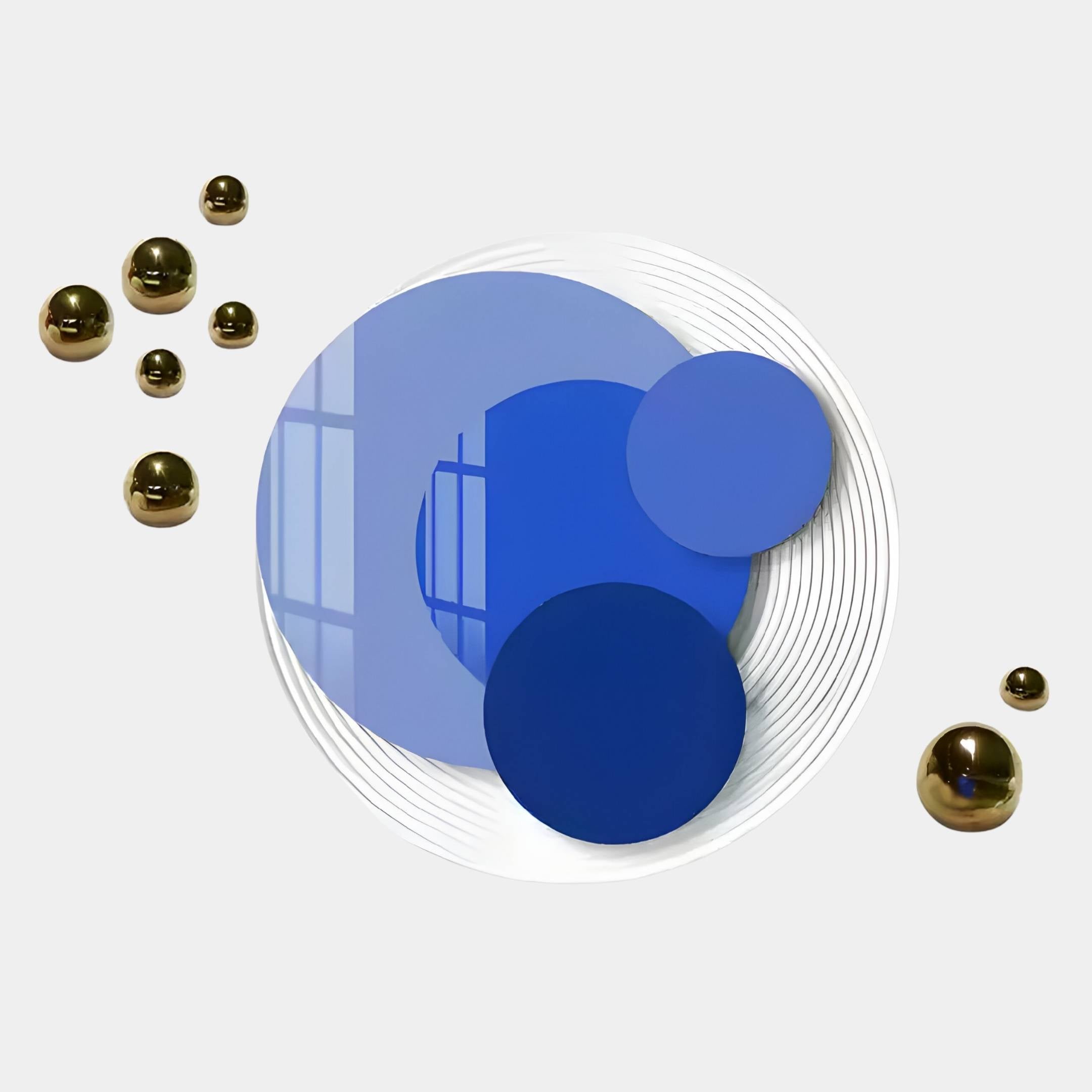Cirelo Sky & Cobalt Disc Acrylic 3D Wall Art With Metal Balls