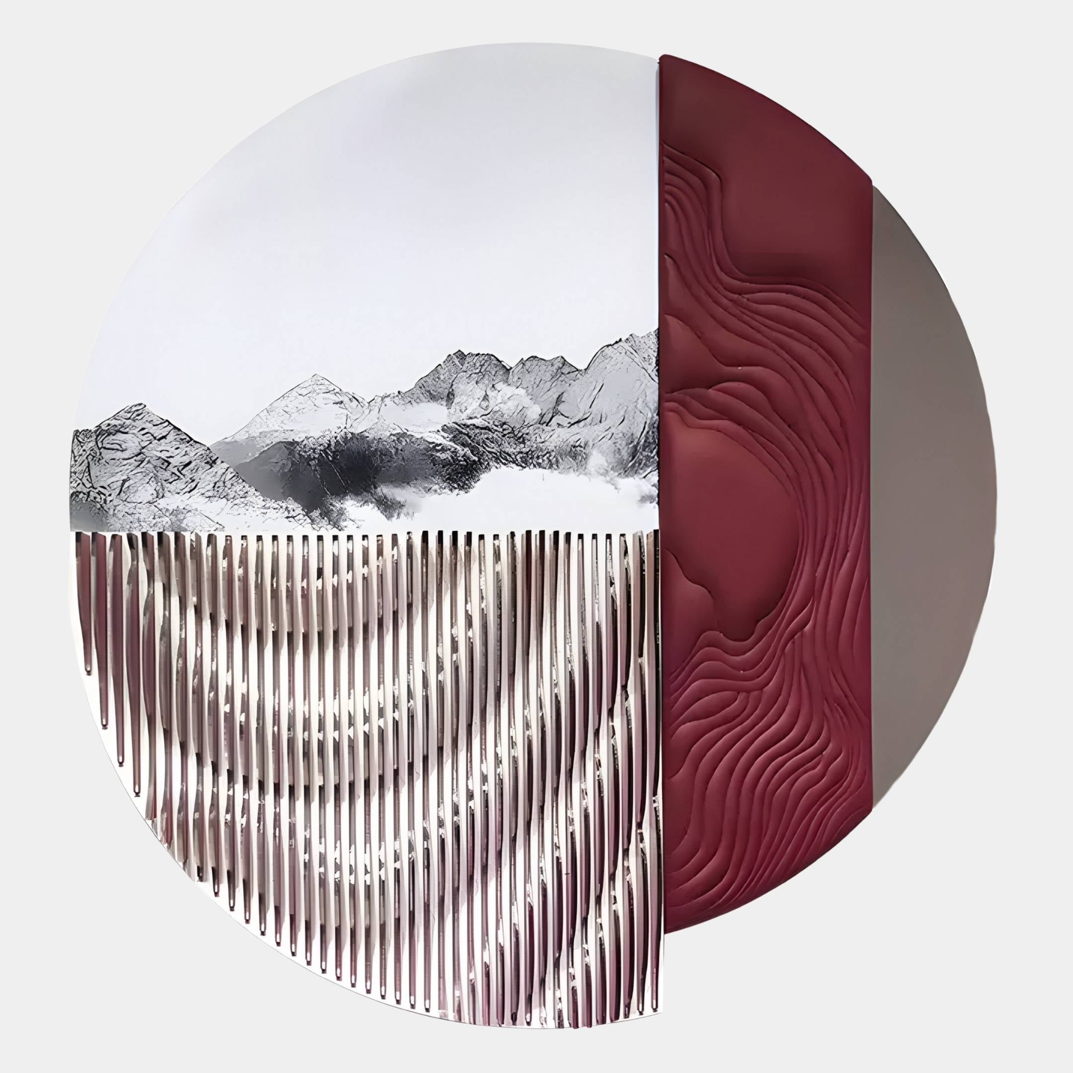 Skara Crimson Ridge & Ripple Acrylic 3D Wall Art