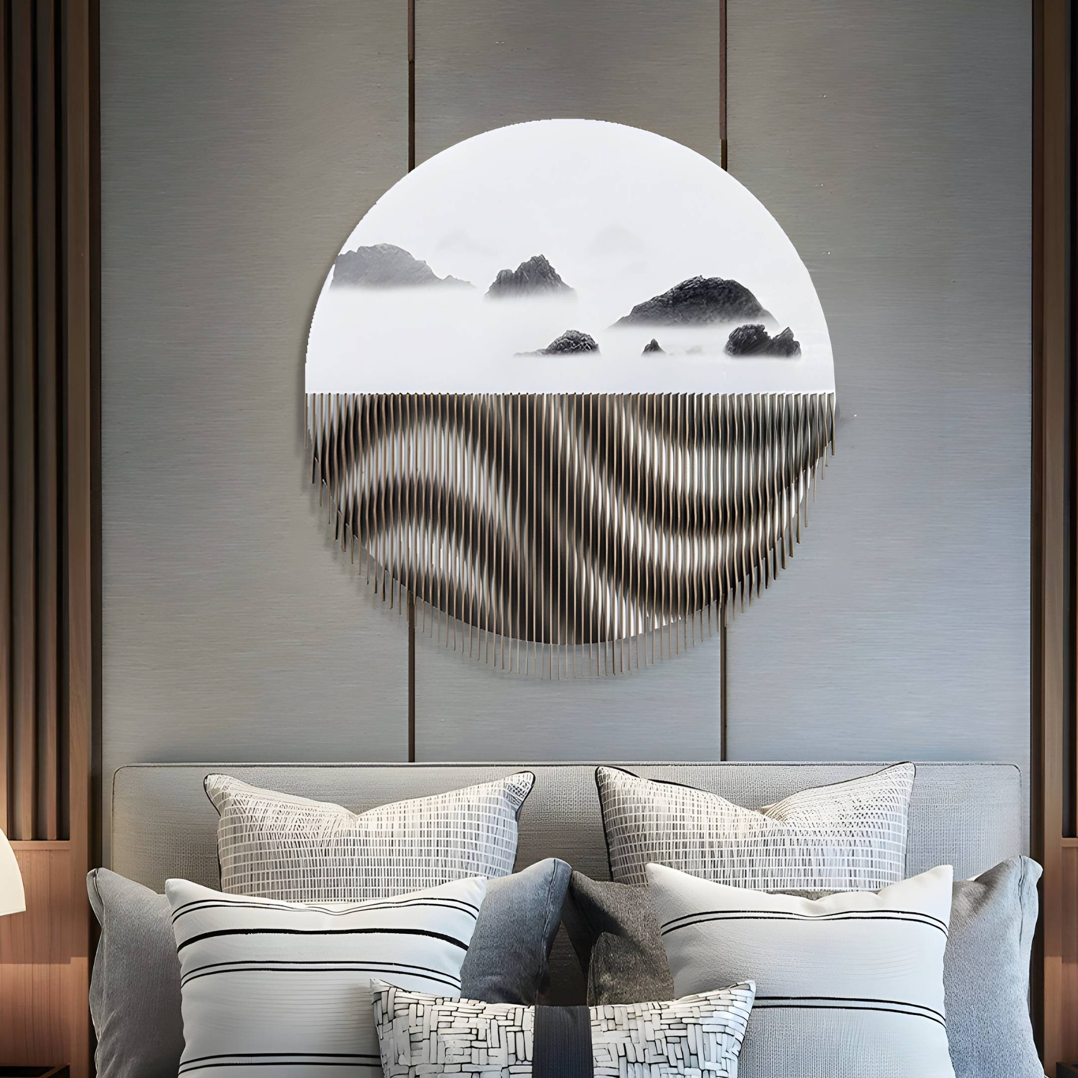 Skara Grey Isles & Monochrome Ripple Acrylic 3D Wall Art