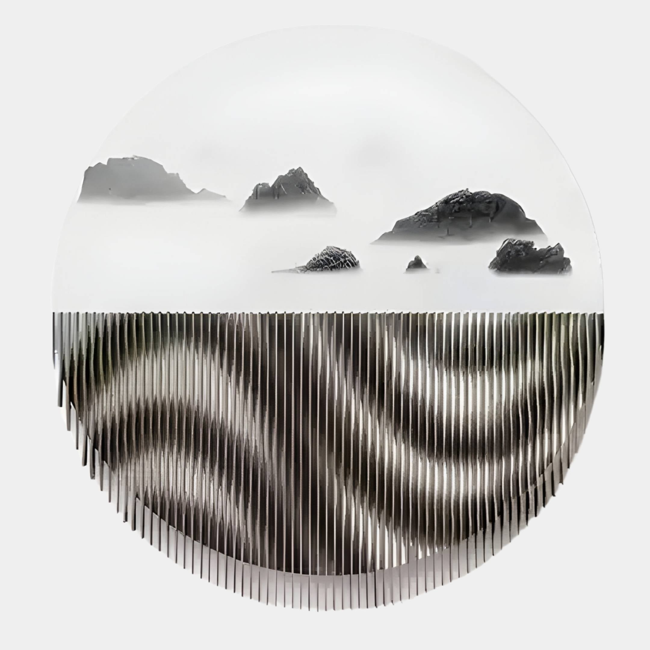 Skara Grey Isles & Monochrome Ripple Acrylic 3D Wall Art