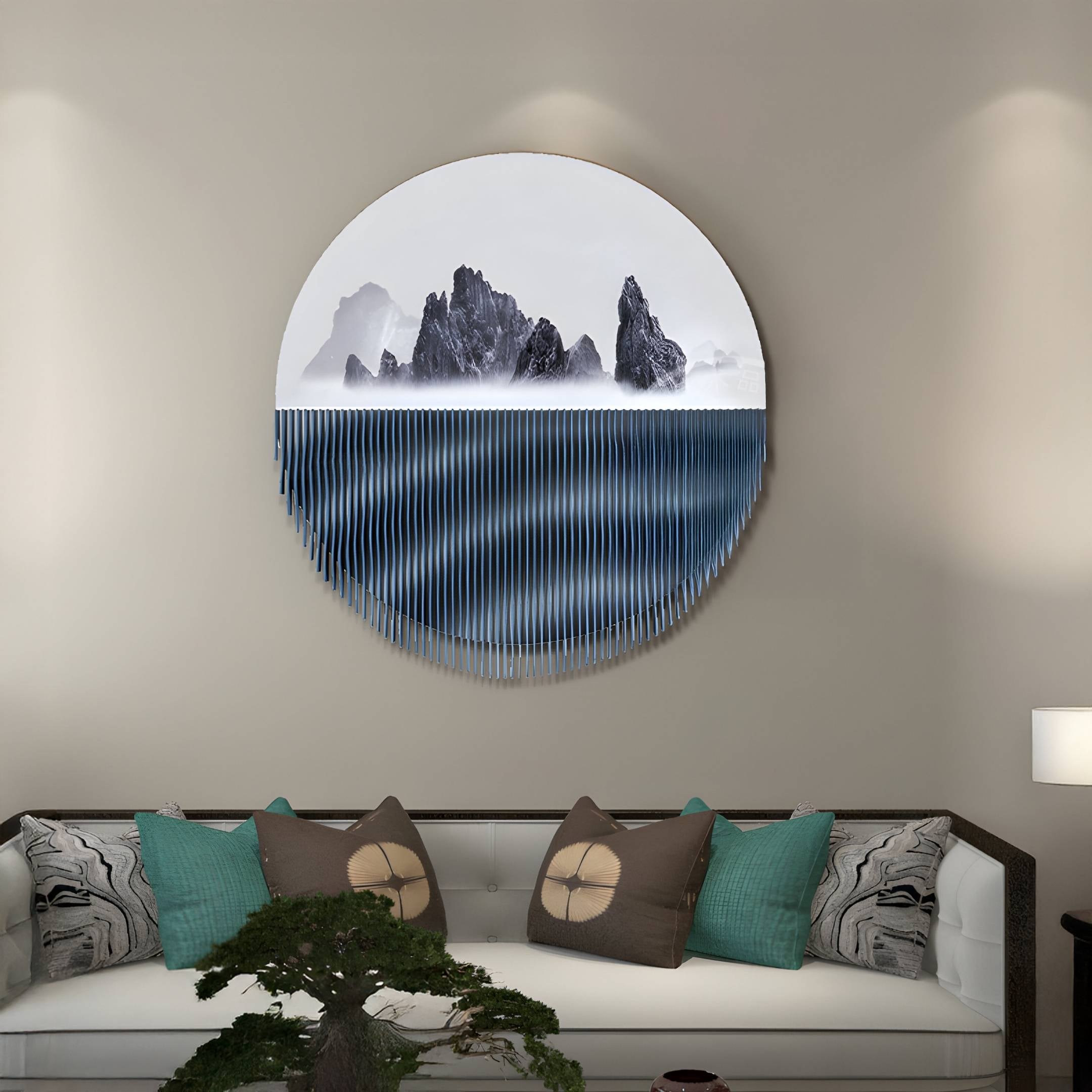 Skara Blue Peaks & Ripple Acrylic 3D Wall Art