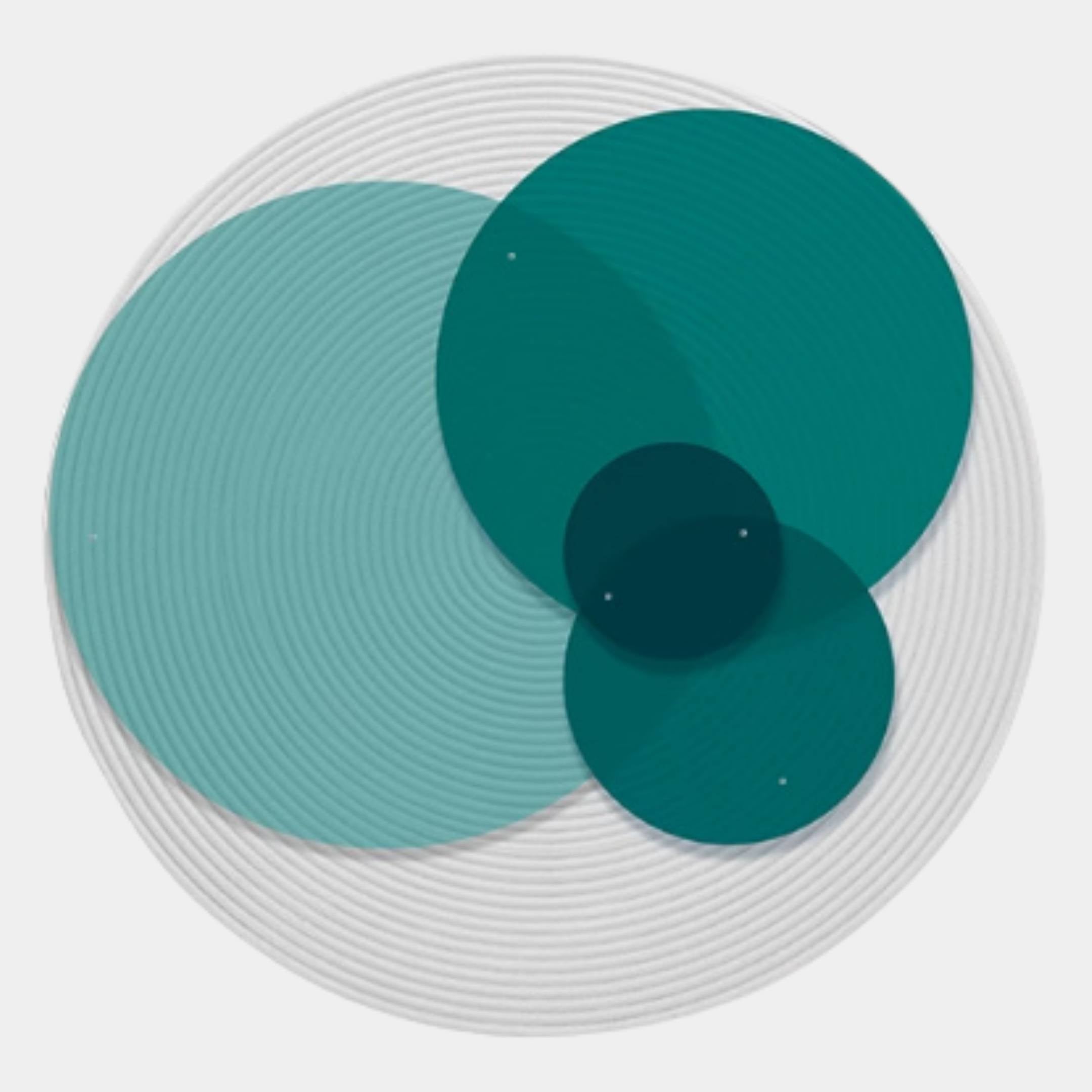 Volyra Teal Trio Disc Wood & Acrylic 3D Wall Art