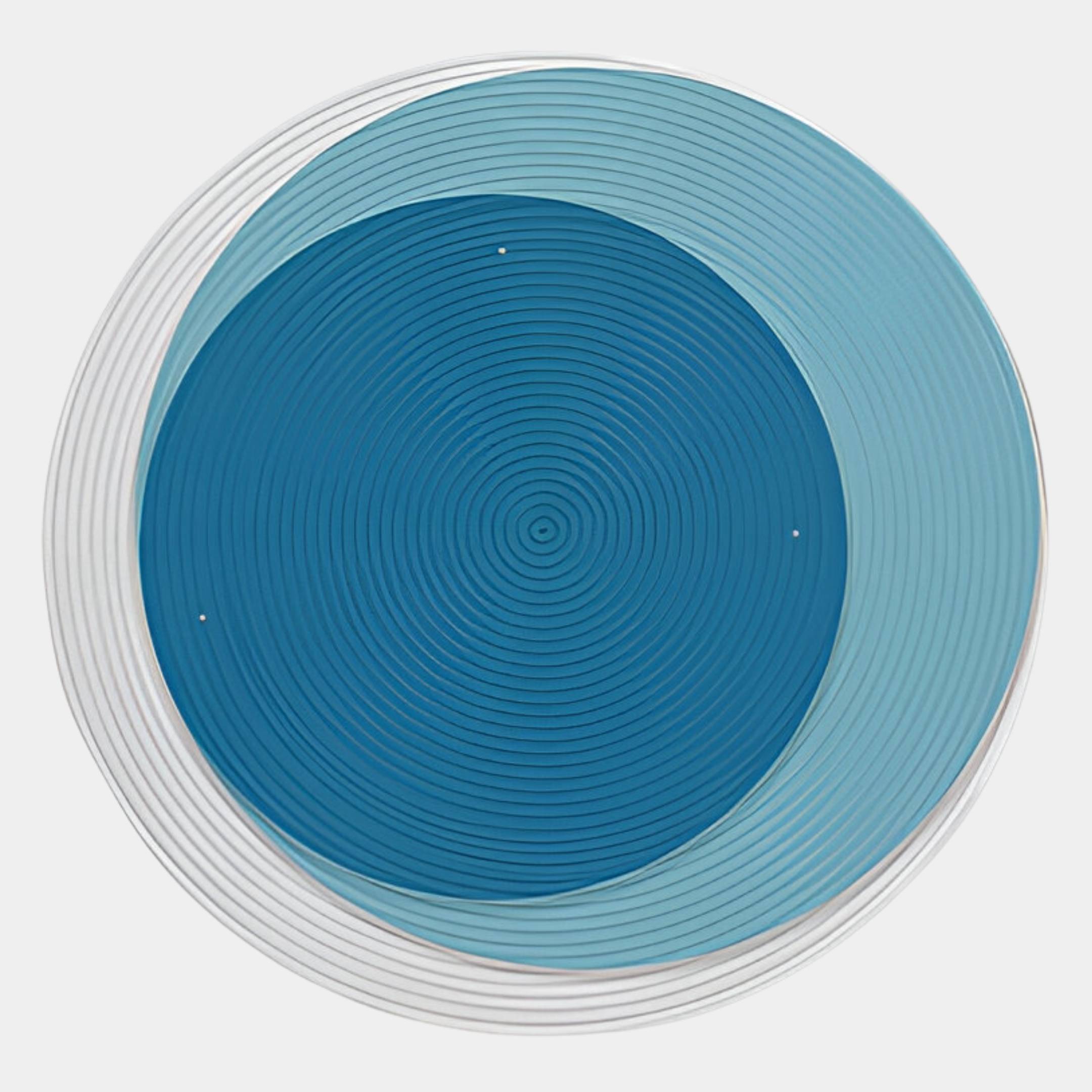 Volyra Sky Blue Disc Wood & Acrylic 3D Wall Art