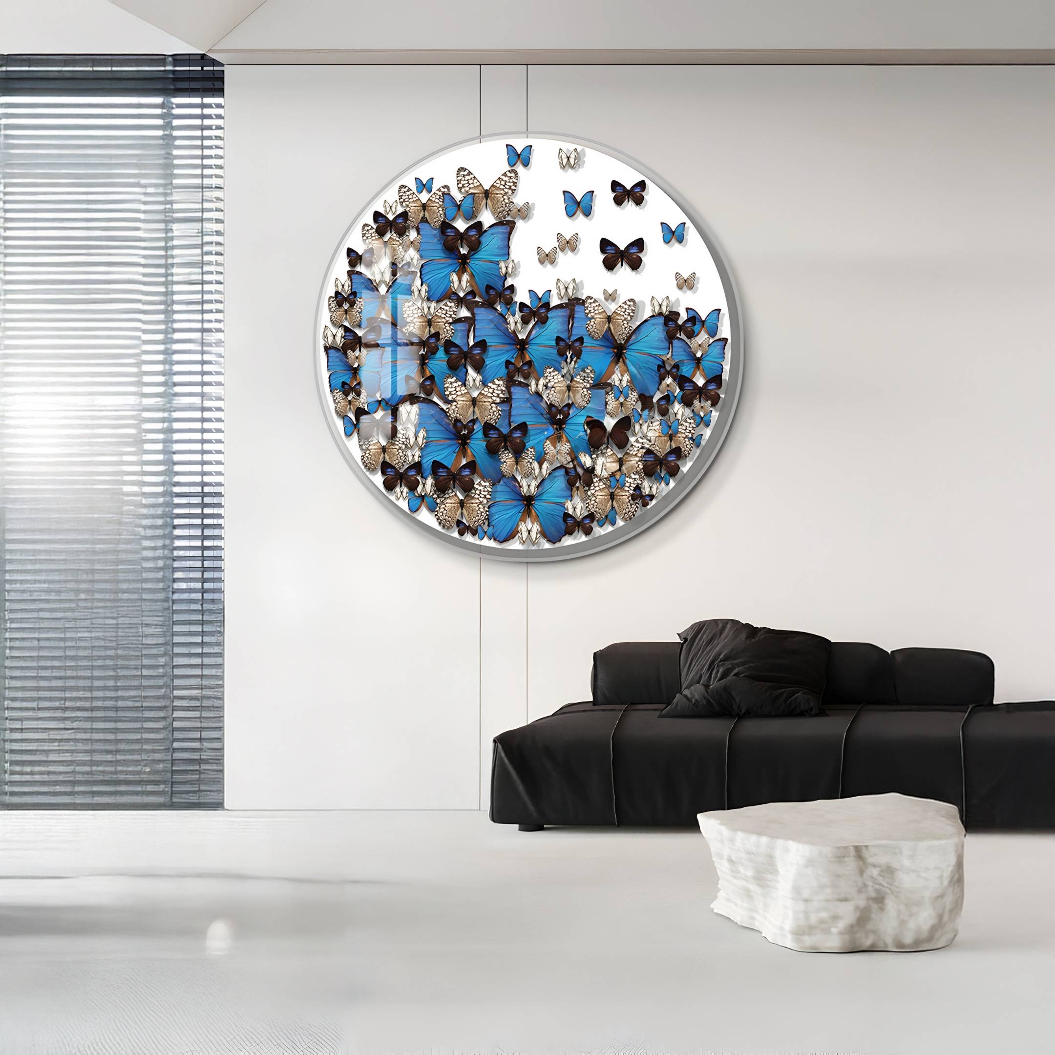 Papillure Azure Bloom Butterfly Acrylic 3D Wall Art