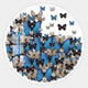 Papillure Azure Bloom Butterfly Acrylic 3D Wall Art