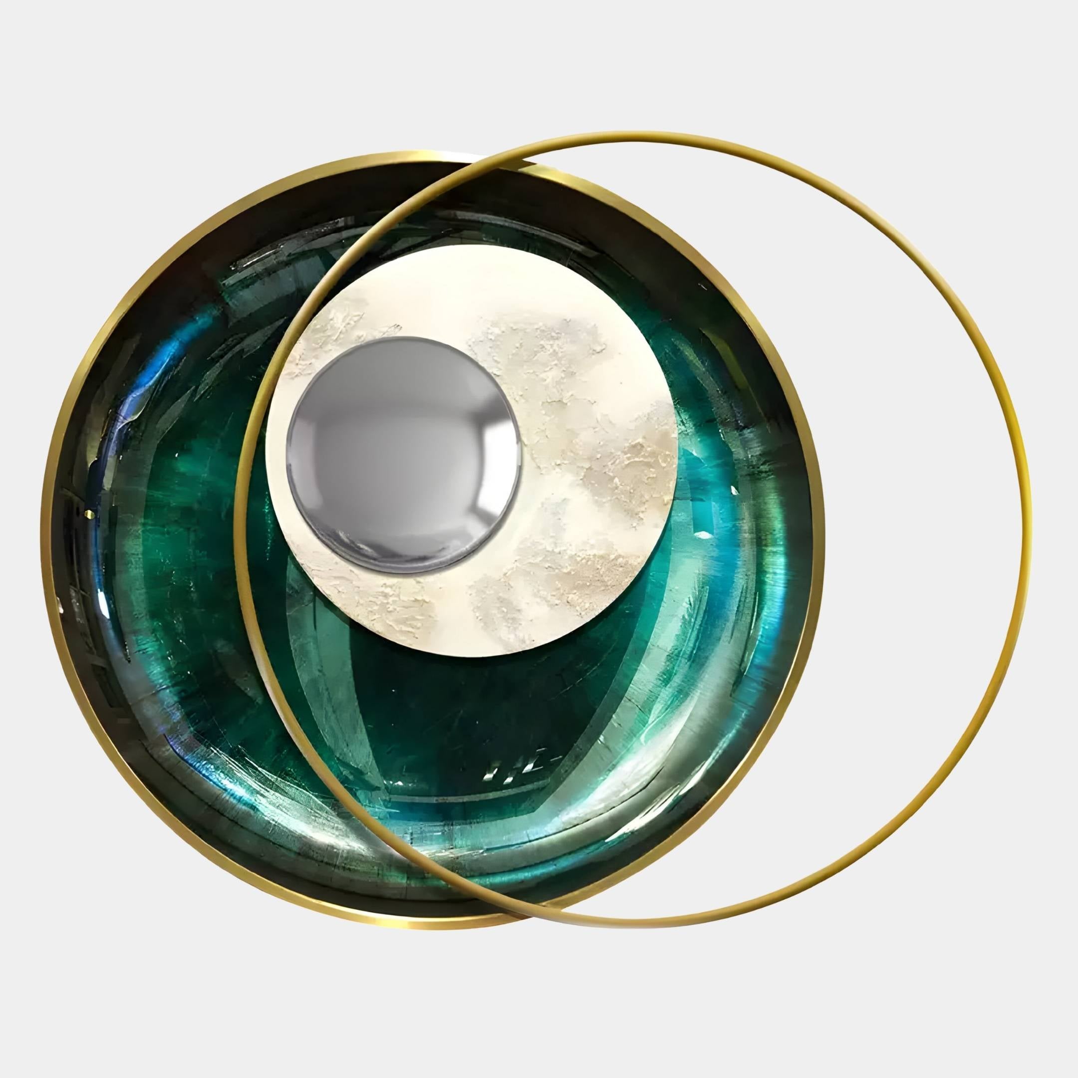 Solvata Emerald Orbit & Metal Ring 3D Wall Art