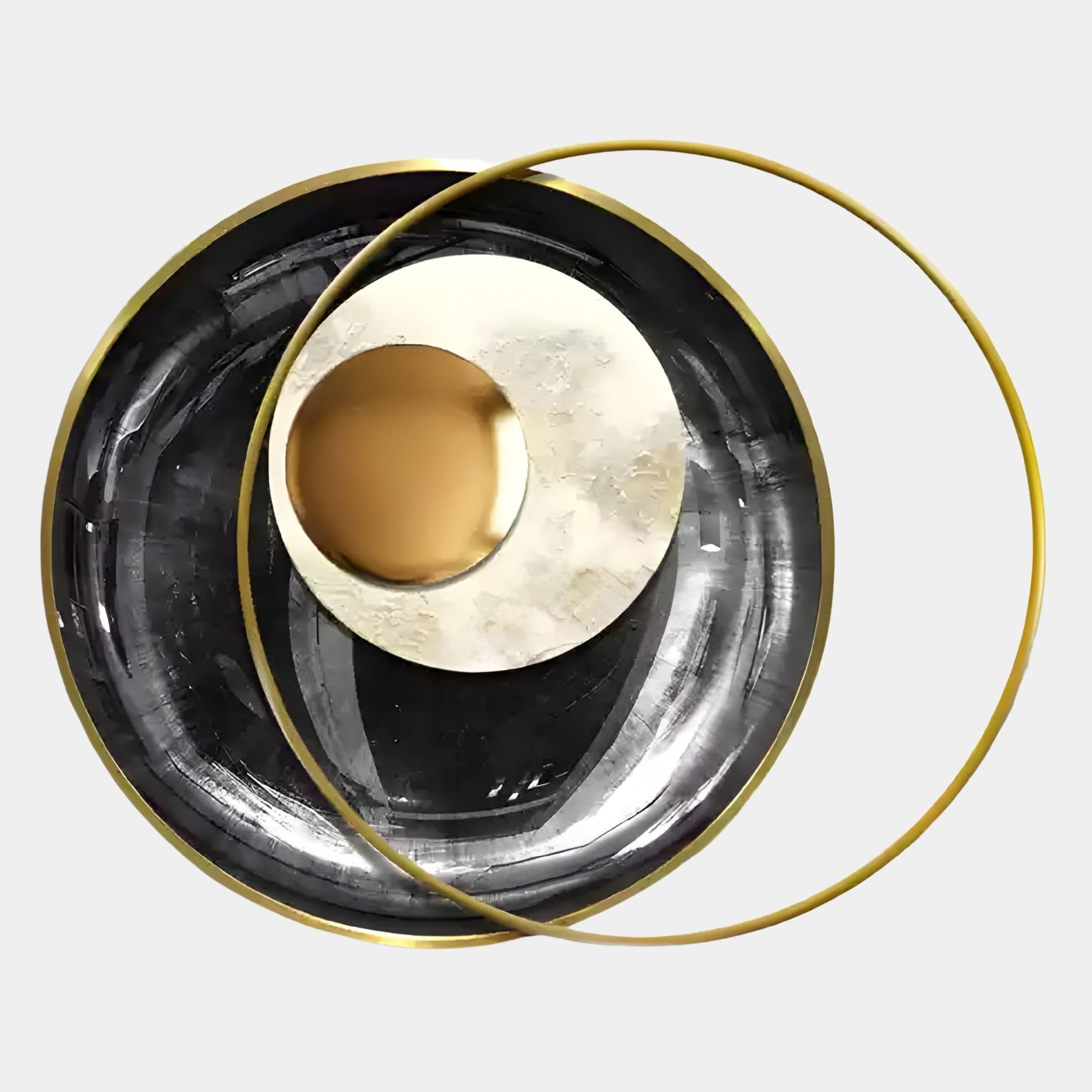 Solvata Charcoal Orbit & Metal Ring 3D Wall Art