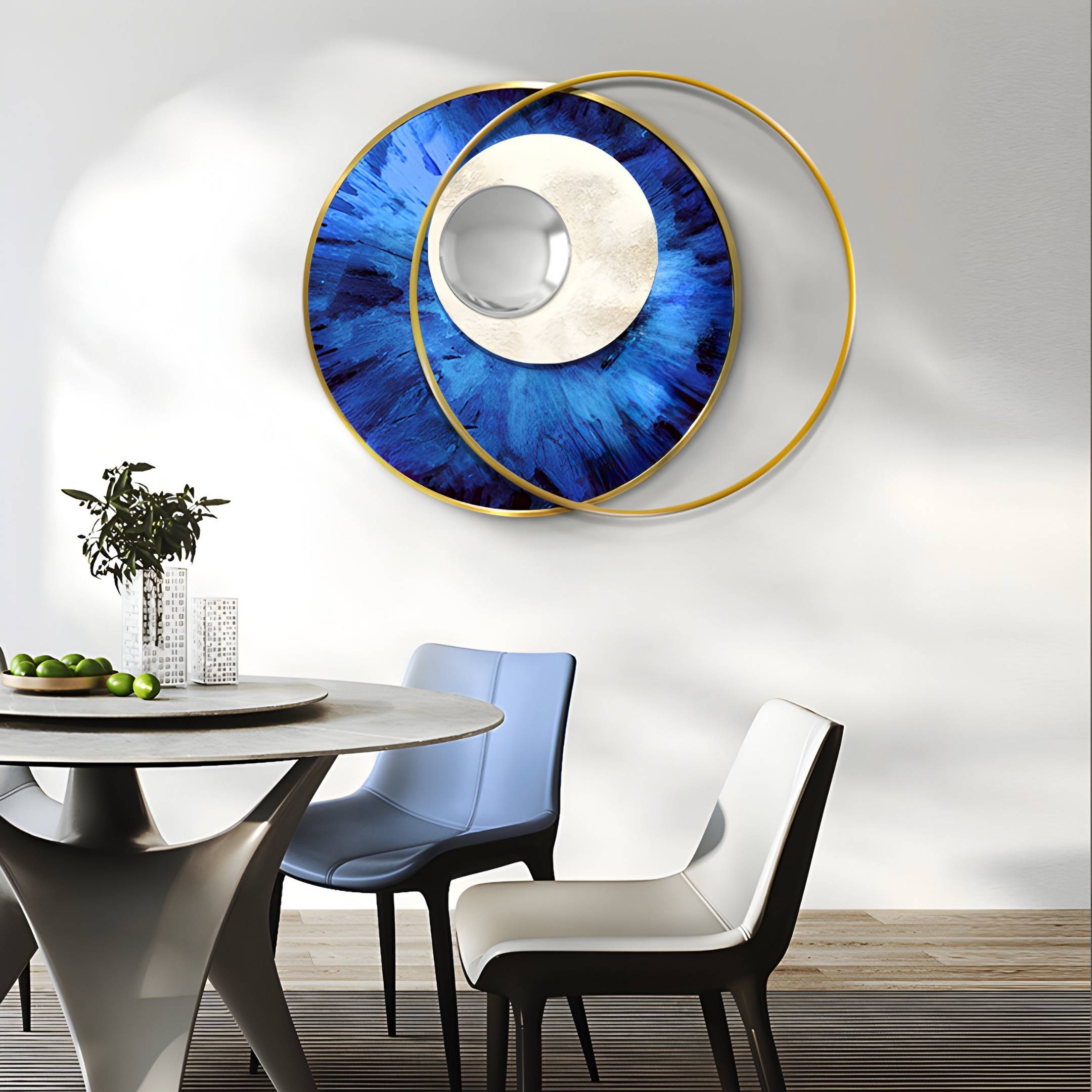 Solvata Sapphire Orbit & Metal Ring 3D Wall Art