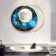 Solvata Cobalt Teal Orbit & Metal Ring 3D Wall Art