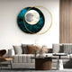 Solvata Deep Teal Orbit & Metal Ring 3D Wall Art