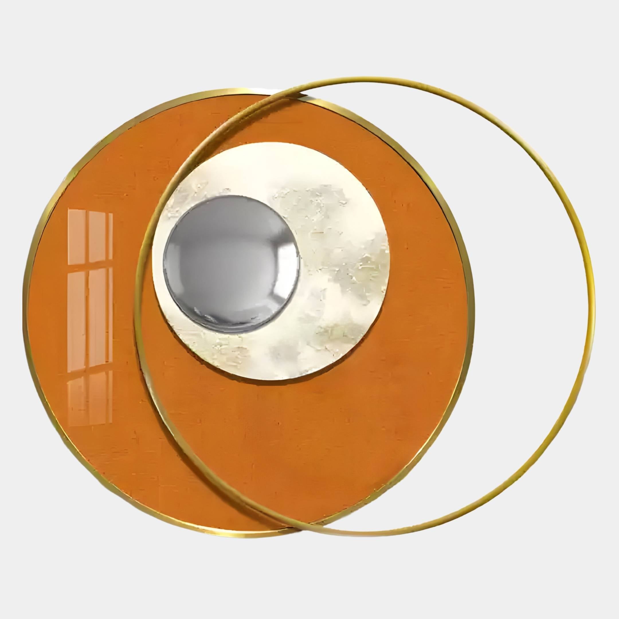 Solvata Sunset Ochre Orbit & Metal Ring 3D Wall Art